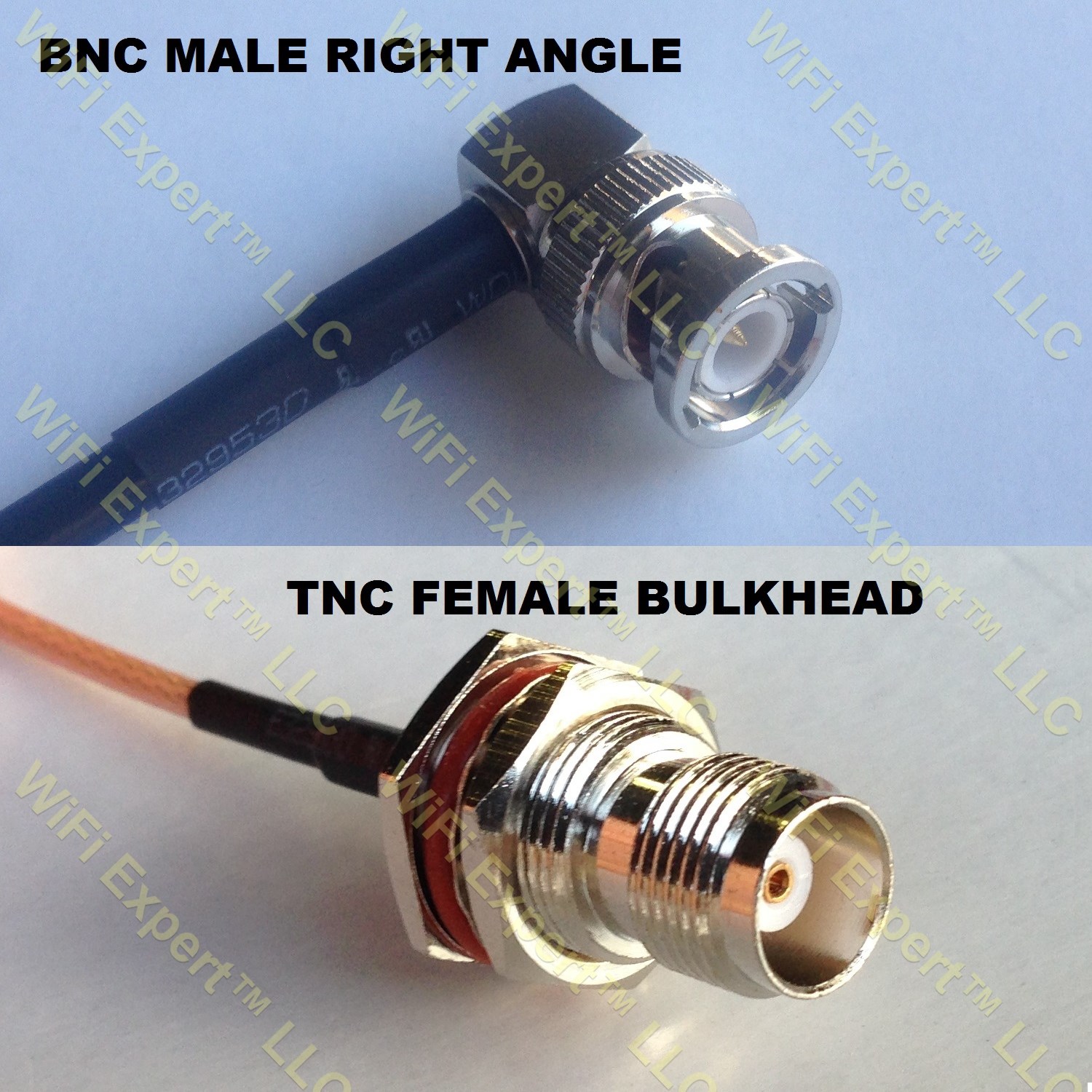 LMR195 BNC MALE ANGLE to TNC FEMALE BULKHEAD Coaxial RF Pigtail Cable