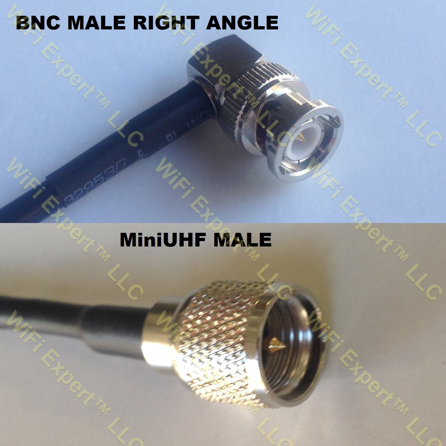 LMR195 BNC MALE ANGLE to MINI UHF MALE Coaxial RF Pigtail Cable