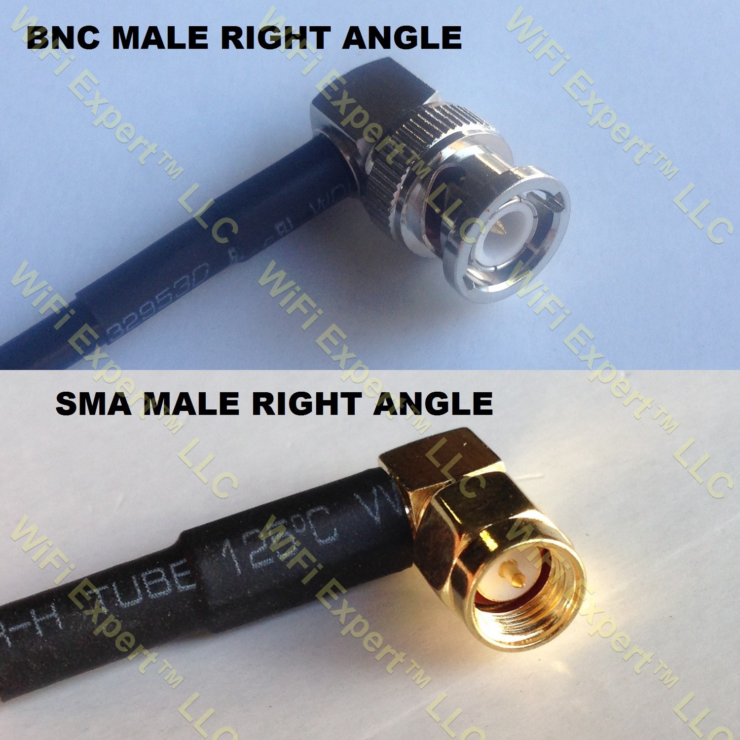 LMR195 BNC MALE ANGLE to SMA MALE ANGLE Coaxial RF Pigtail Cable
