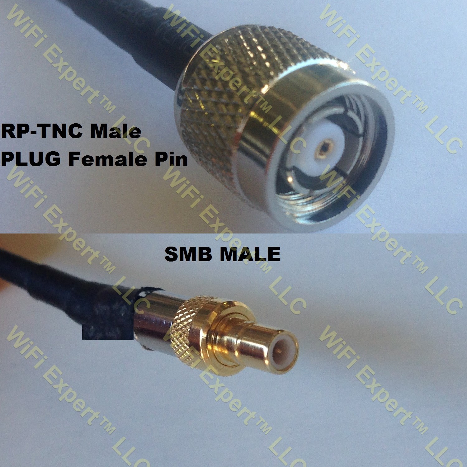 LMR195 RP-TNC MALE to SMB MALE Coaxial RF Pigtail Cable