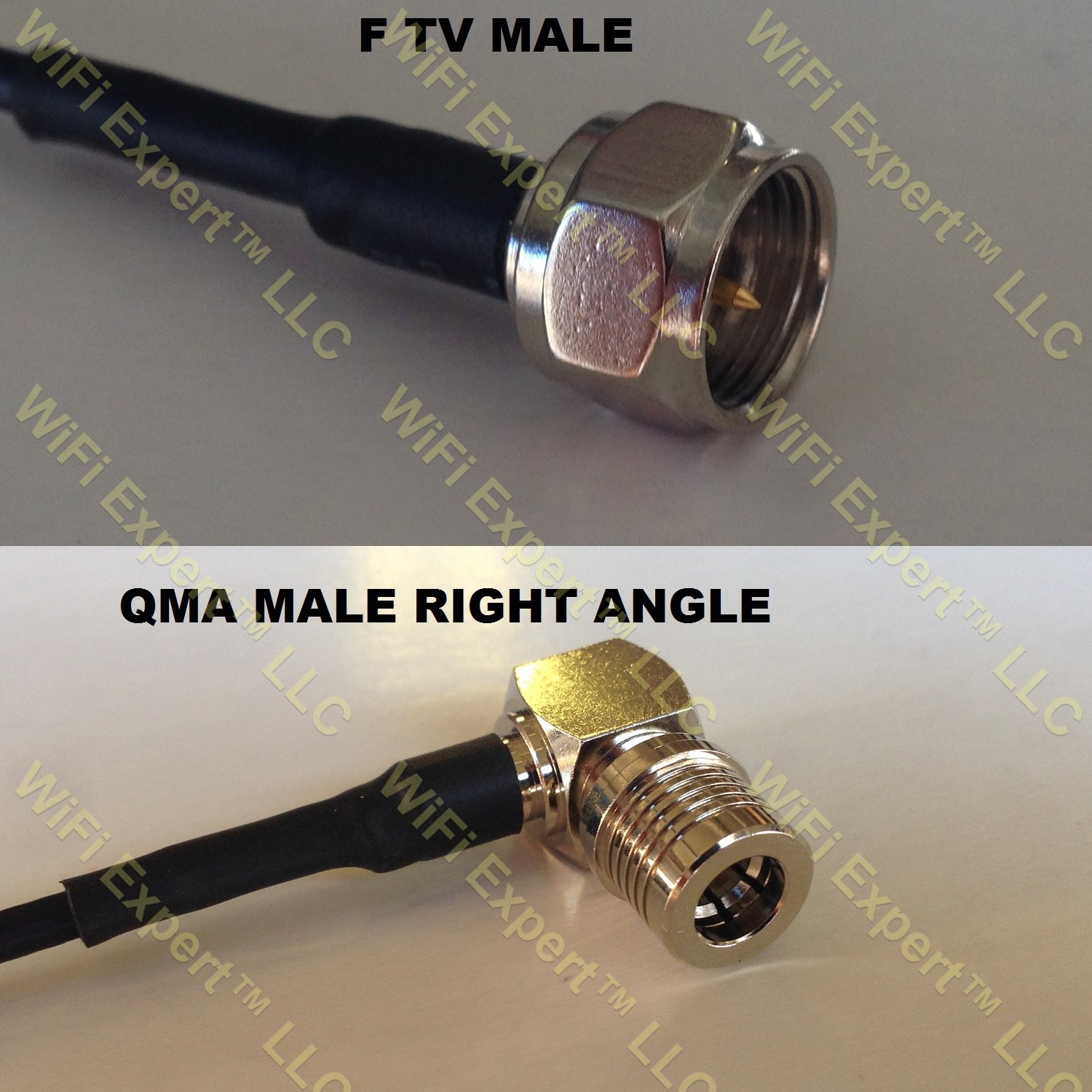 LMR195 F MALE to QMA MALE ANGLE Coaxial RF Pigtail Cable