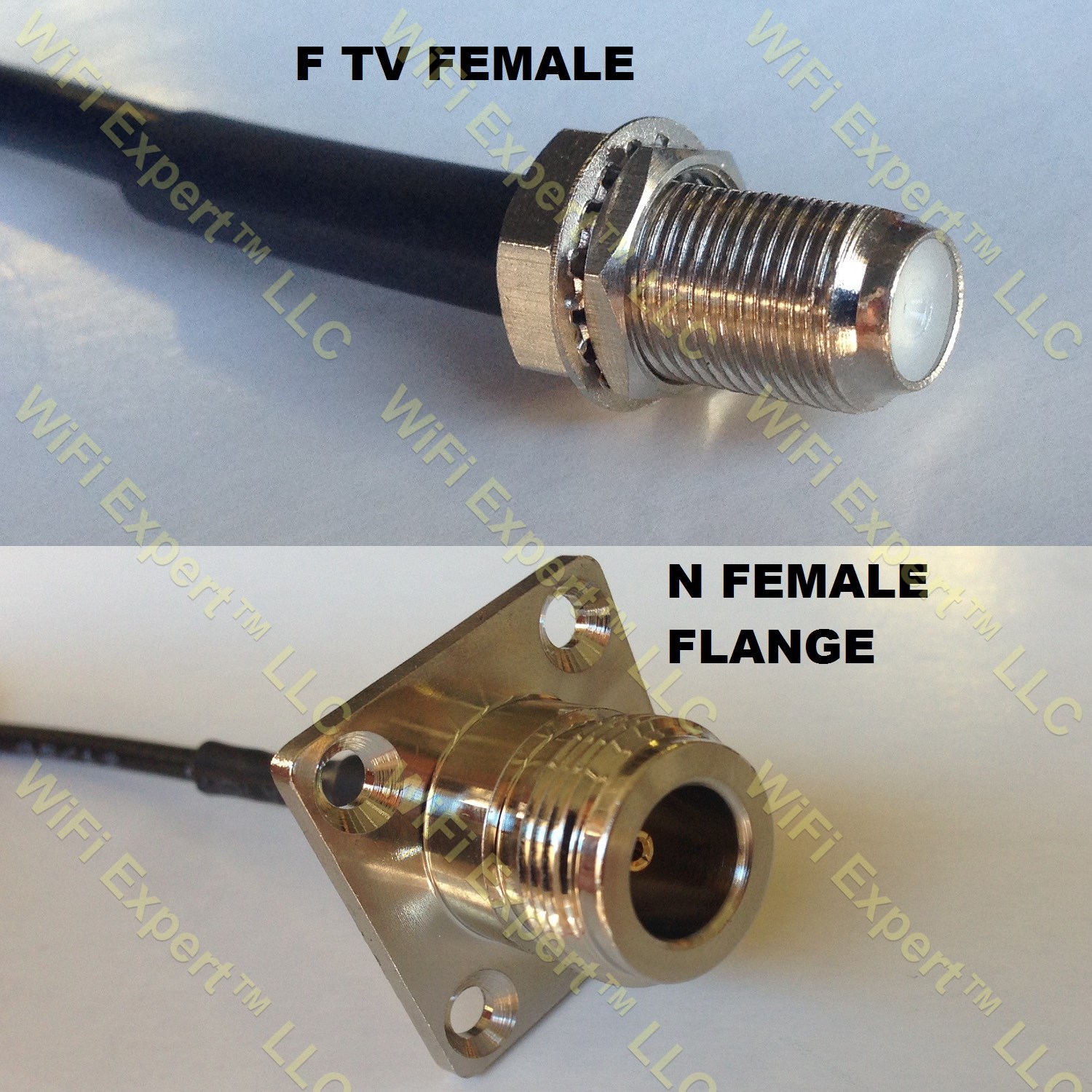 LMR195 F FEMALE to N FLANGE FEMALE Coaxial RF Pigtail Cable