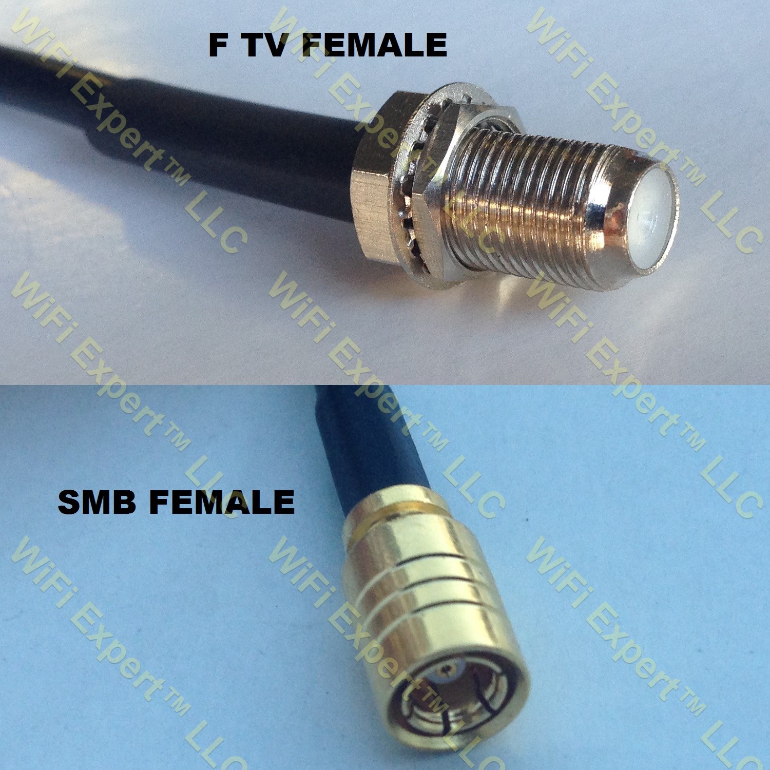 LMR195 F FEMALE to SMB FEMALE Coaxial RF Pigtail Cable