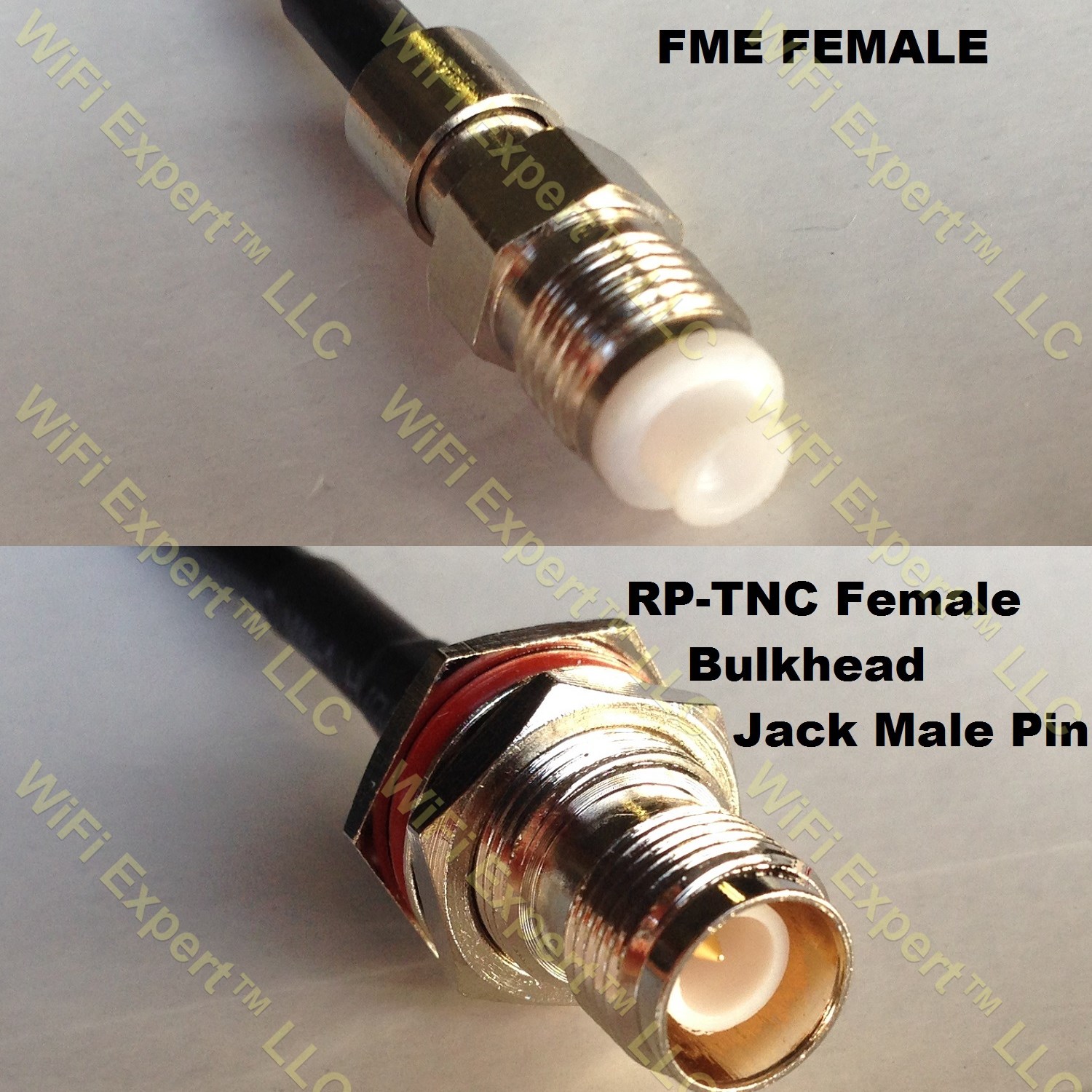 LMR195 FME FEMALE to RP-TNC FEMALE BULKHEAD Coaxial RF Pigtail Cable