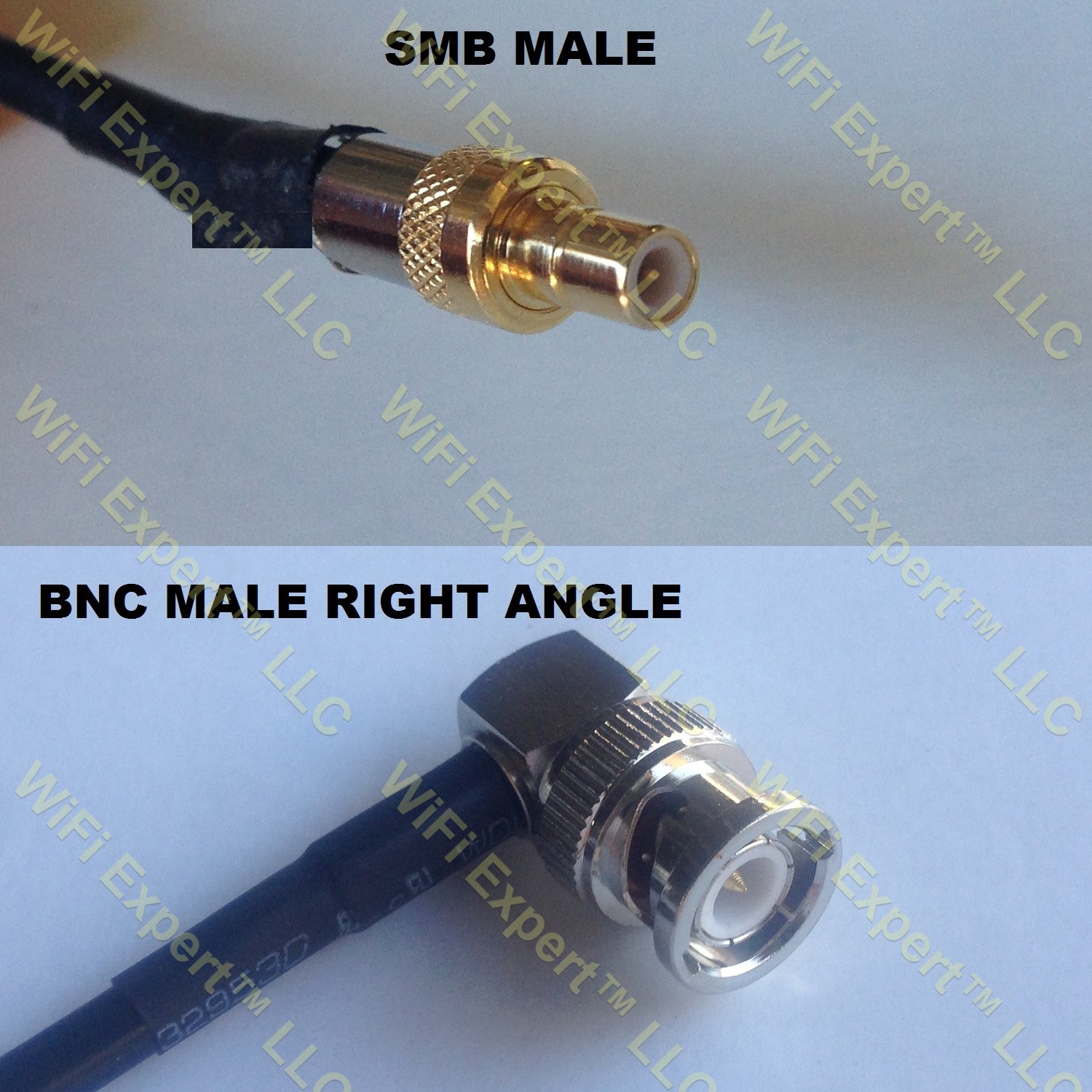 LMR195 SMB MALE to BNC MALE ANGLE Coaxial RF Pigtail Cable