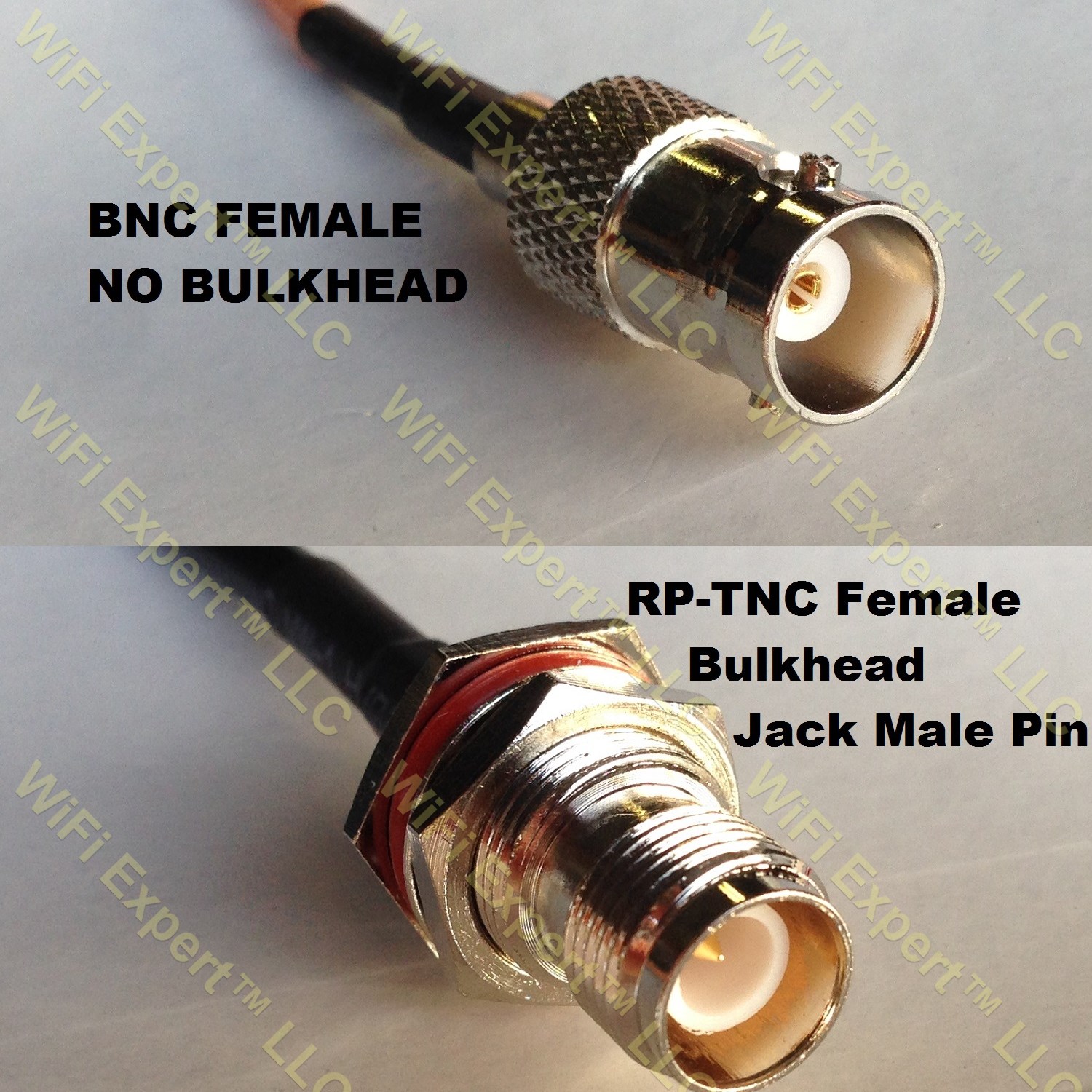LMR195 BNC FEMALE to RP-TNC FEMALE BULKHEAD Coaxial RF Pigtail Cable