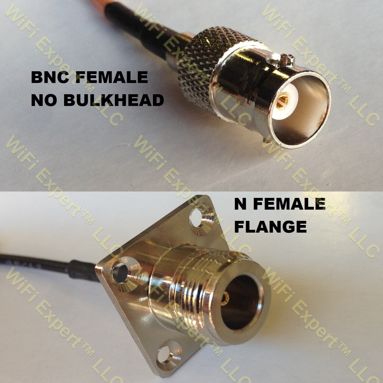 LMR195 BNC FEMALE to N FLANGE FEMALE Coaxial RF Pigtail Cable