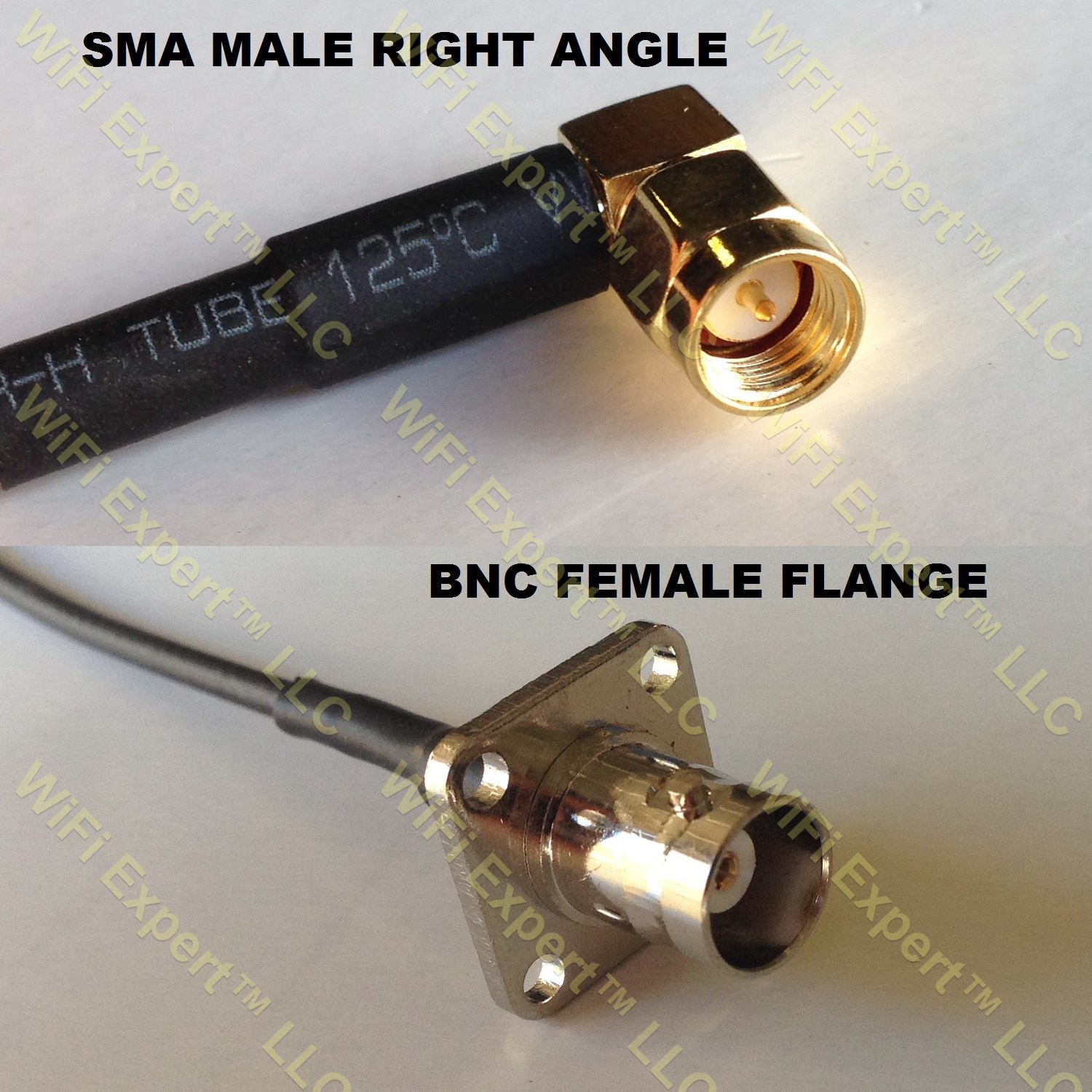 LMR195 SMA MALE ANGLE to BNC Flange Female Coaxial RF Pigtail Cable
