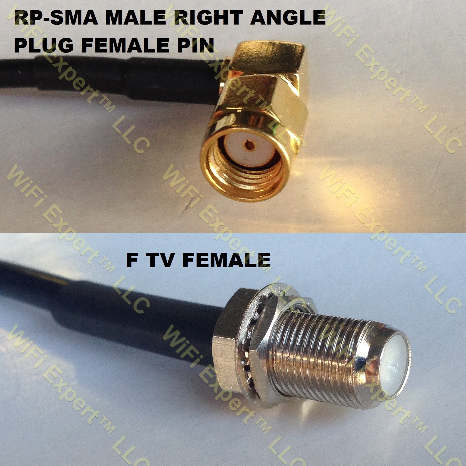 LMR195 RP-SMA MALE ANGLE to F FEMALE Coaxial RF Pigtail Cable