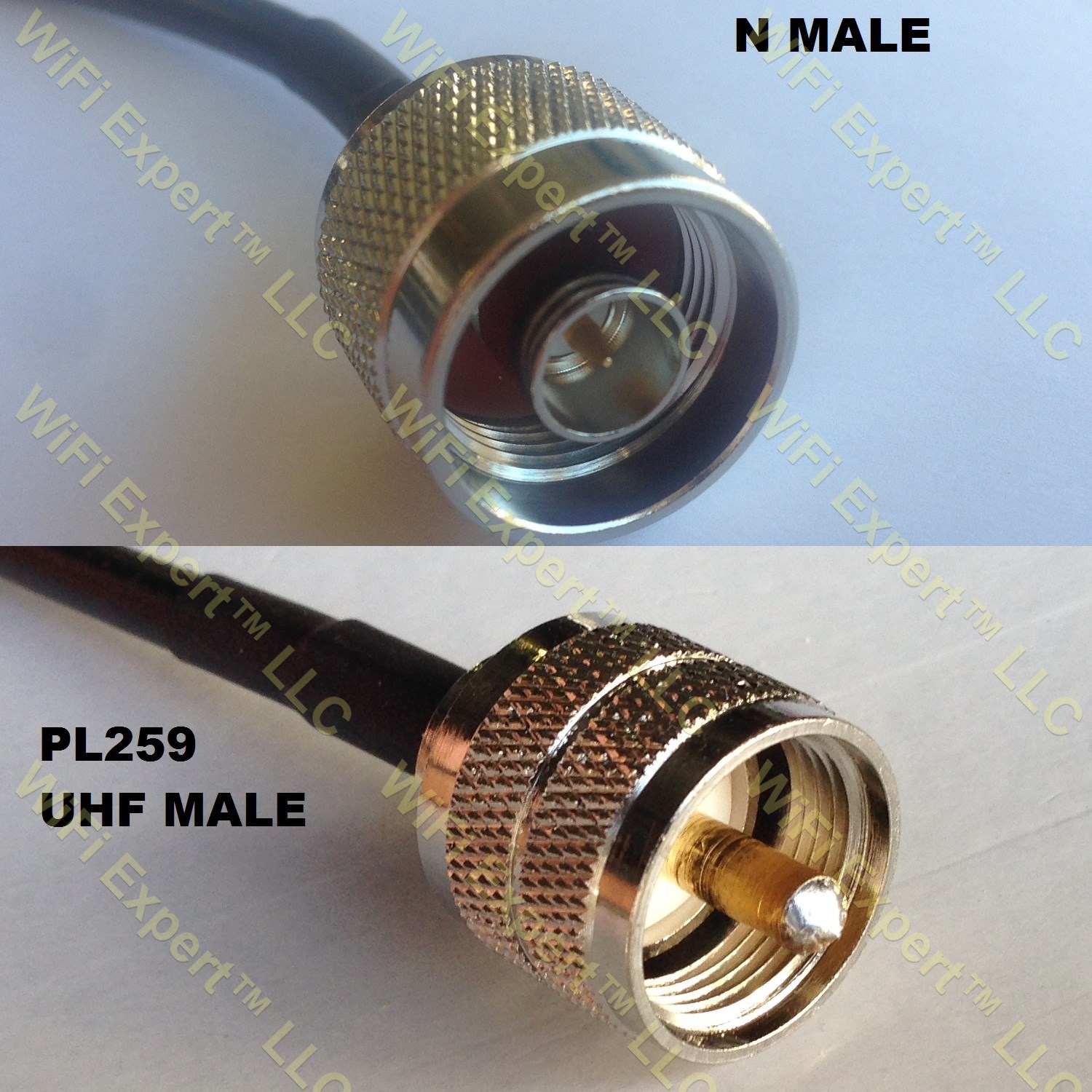 LMR195 N MALE to PL259 UHF Male Coaxial RF Pigtail Cable