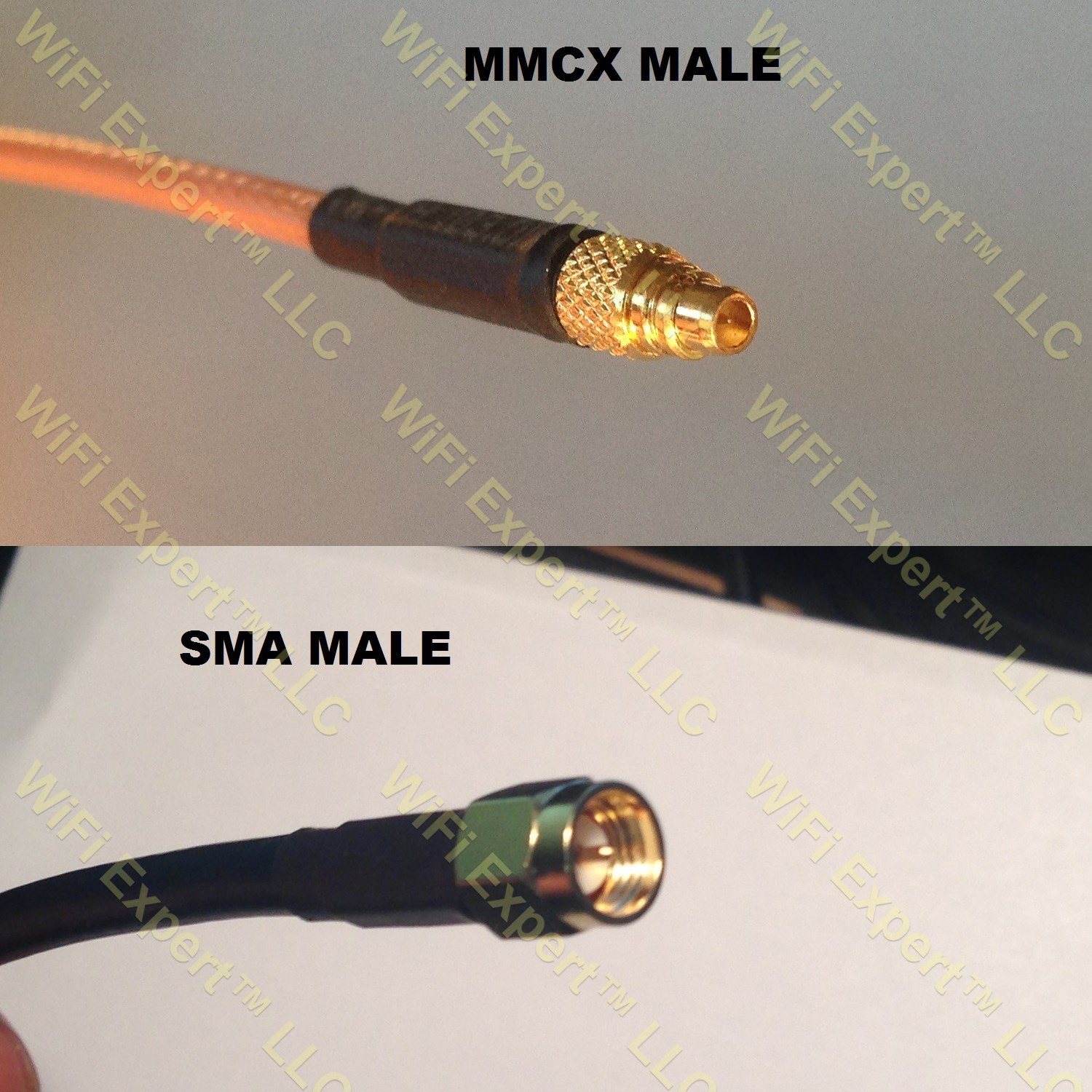 LMR100 MMCX MALE to SMA MALE Coaxial RF Pigtail Cable