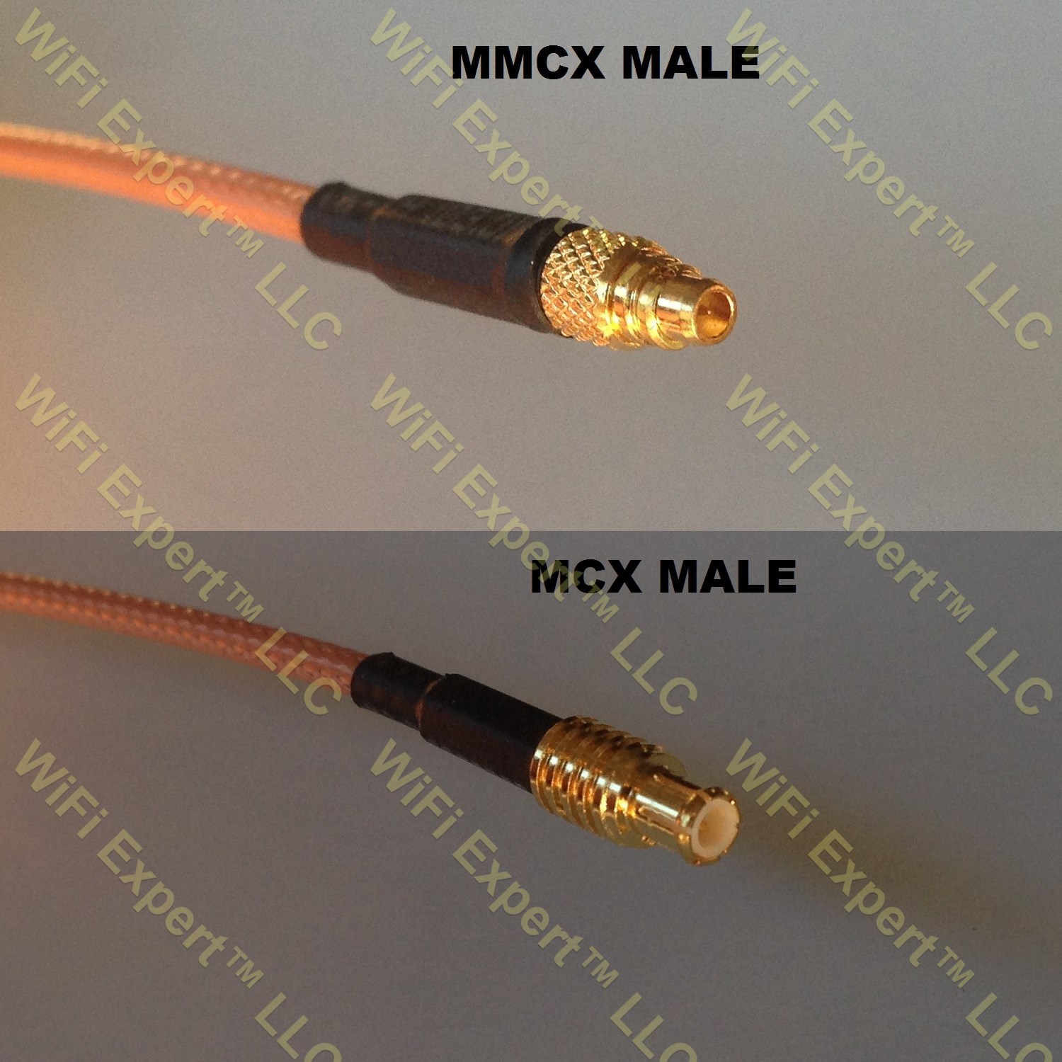 LMR100 MMCX MALE to MCX MALE Coaxial RF Pigtail Cable