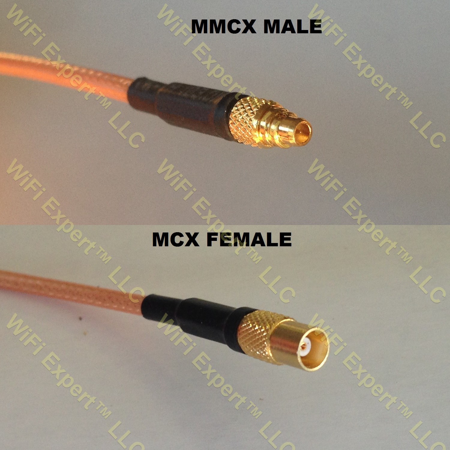 LMR100 MMCX MALE to MCX FEMALE Coaxial RF Pigtail Cable