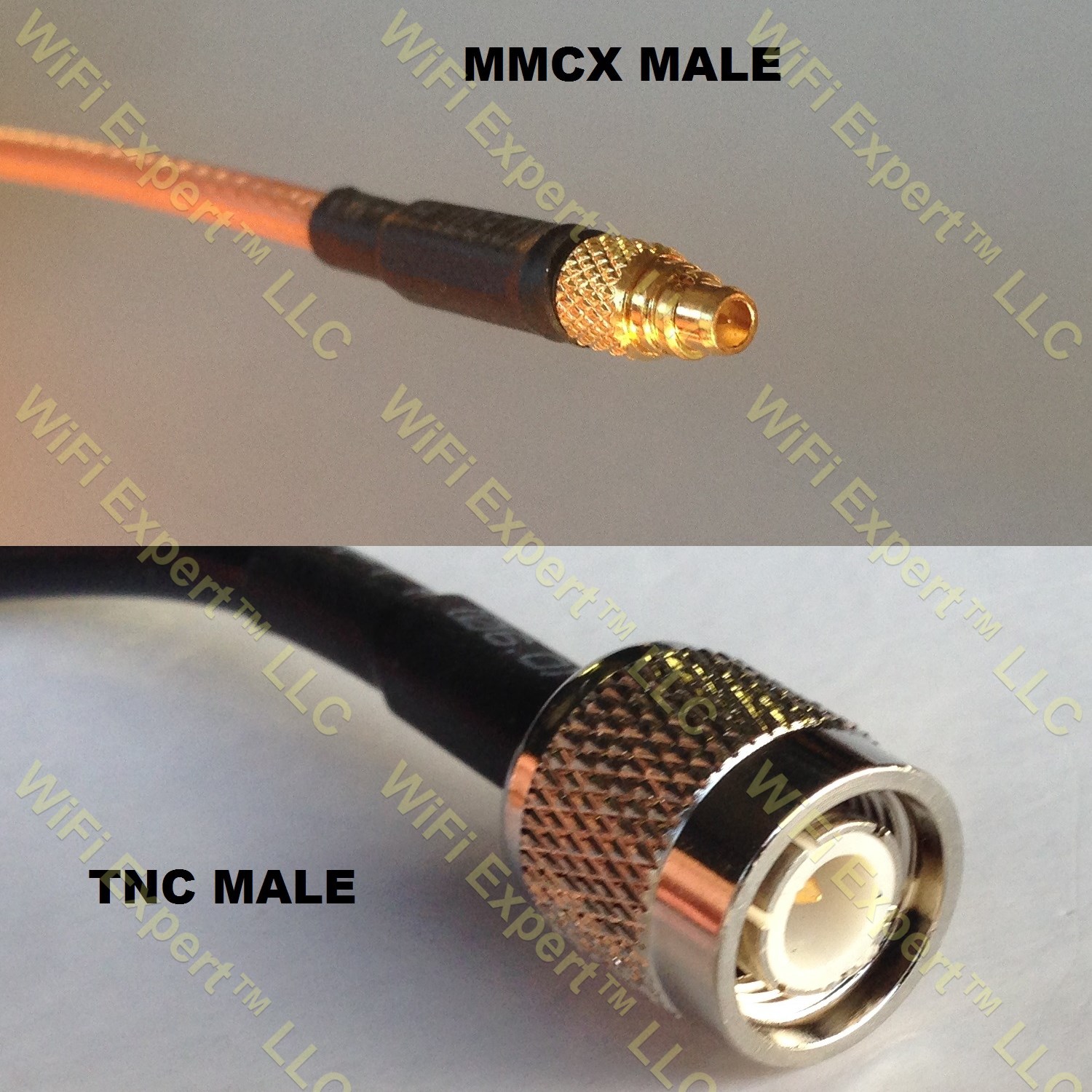 RG316 MMCX MALE to TNC MALE Coaxial RF Pigtail Cable