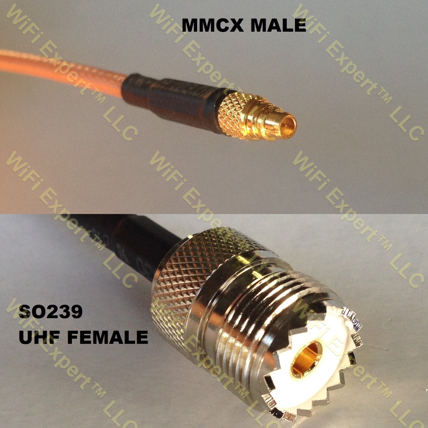 LMR100 MMCX MALE to SO239 UHF Female Coaxial RF Pigtail Cable