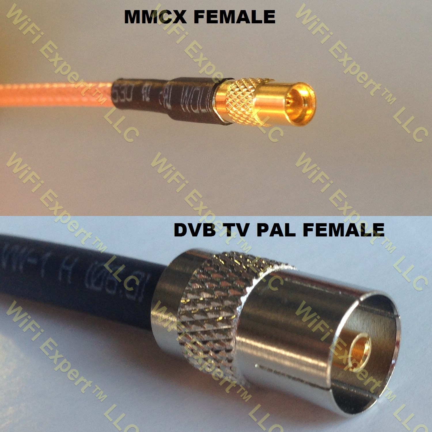 LMR100 MMCX FEMALE to DVB TV Pal Female Coaxial RF Pigtail Cable