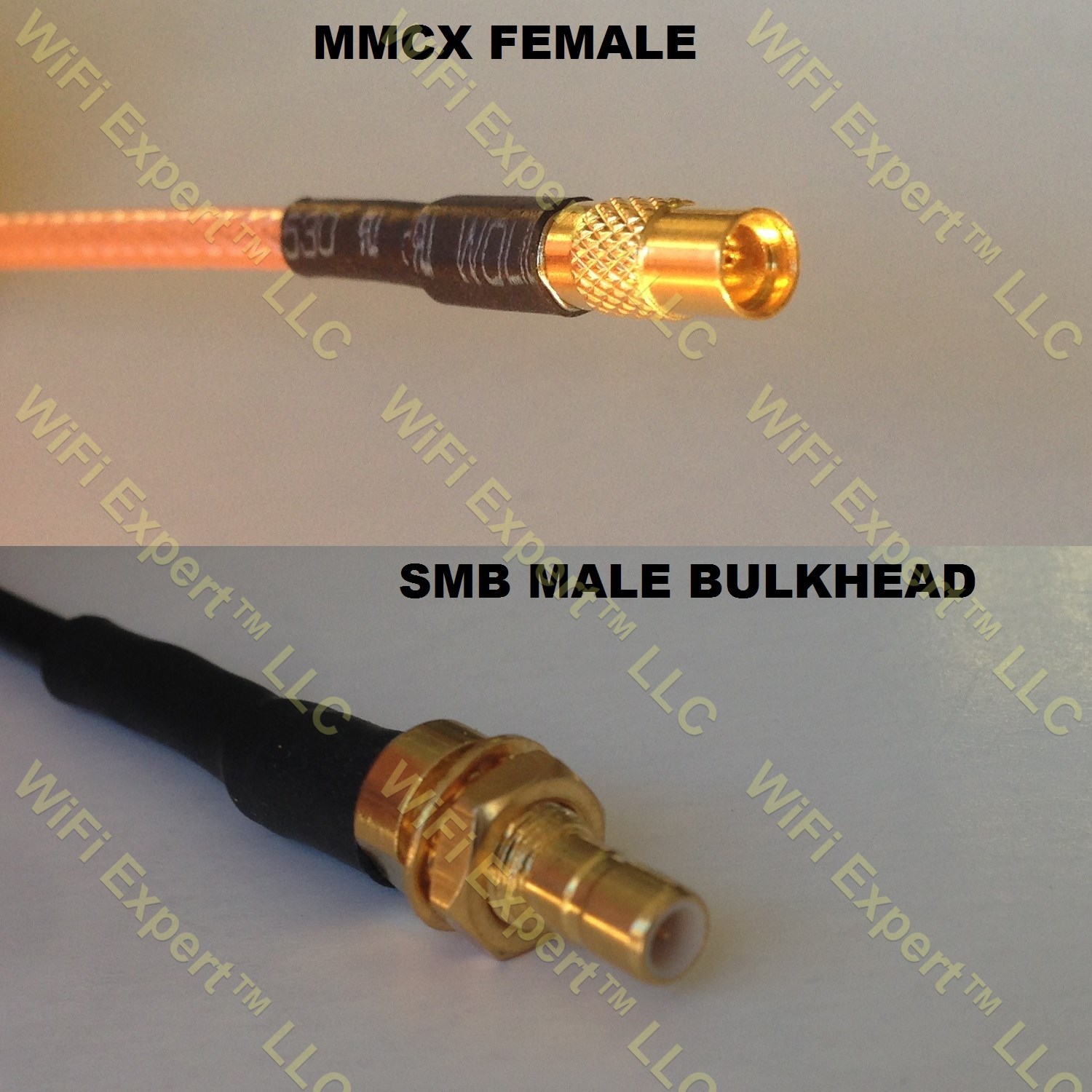 LMR100 MMCX FEMALE to SMB MALE BULKHEAD Coaxial RF Pigtail Cable