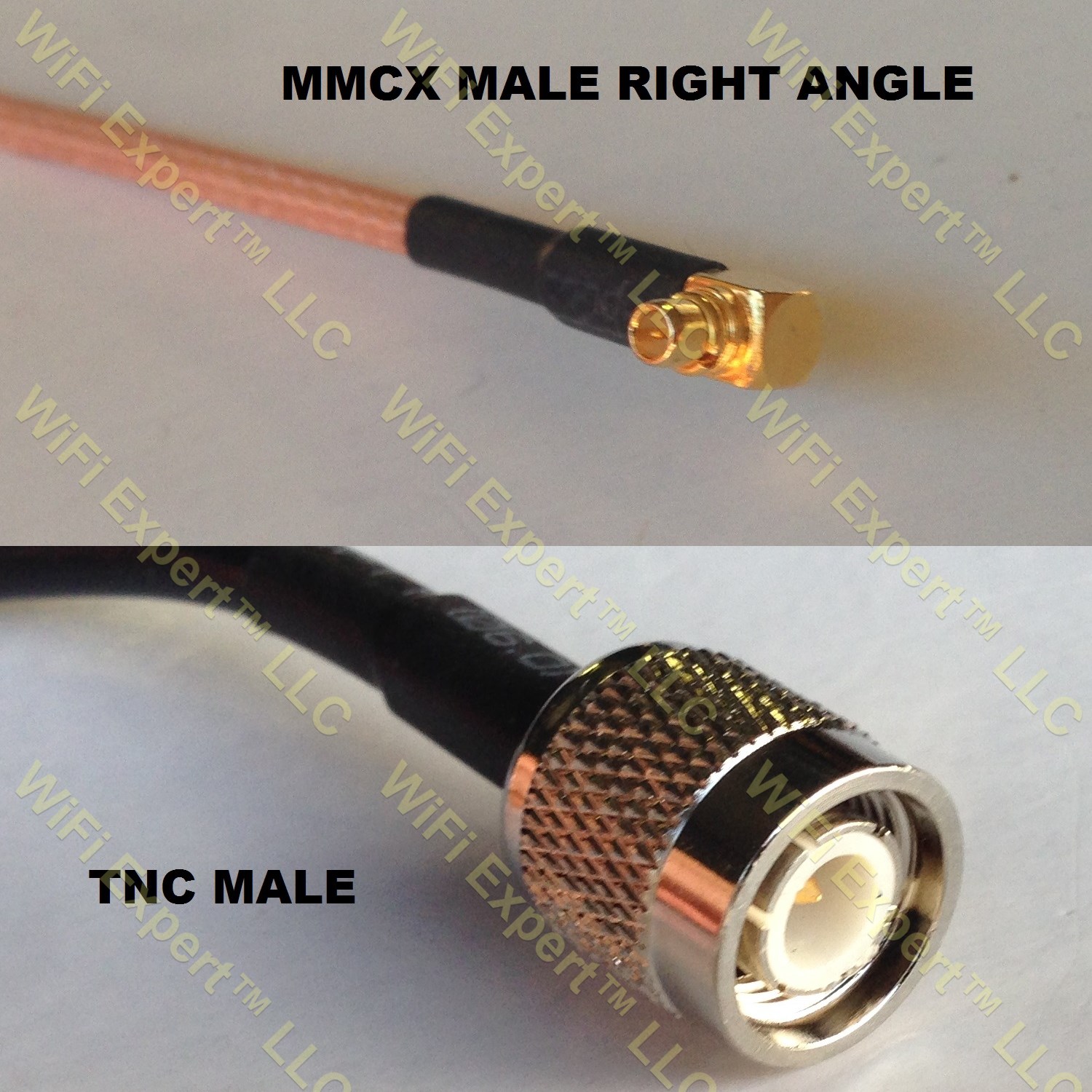RG316 MMCX MALE ANGLE to TNC MALE Coaxial RF Pigtail Cable