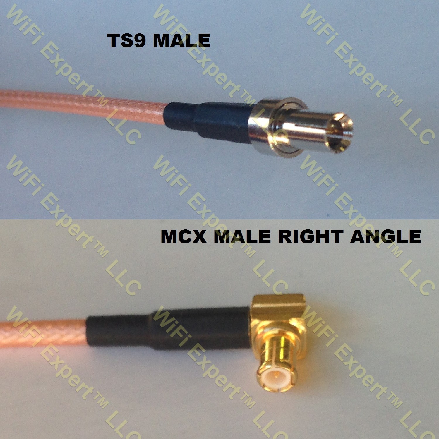 LMR100 TS-9 MALE to MCX MALE ANGLE Coaxial RF Pigtail Cable