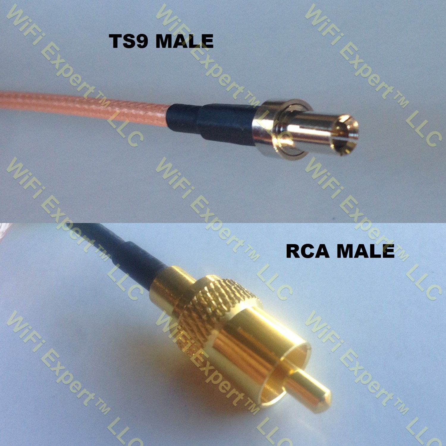 LMR100 TS-9 MALE to RCA MALE Coaxial RF Pigtail Cable