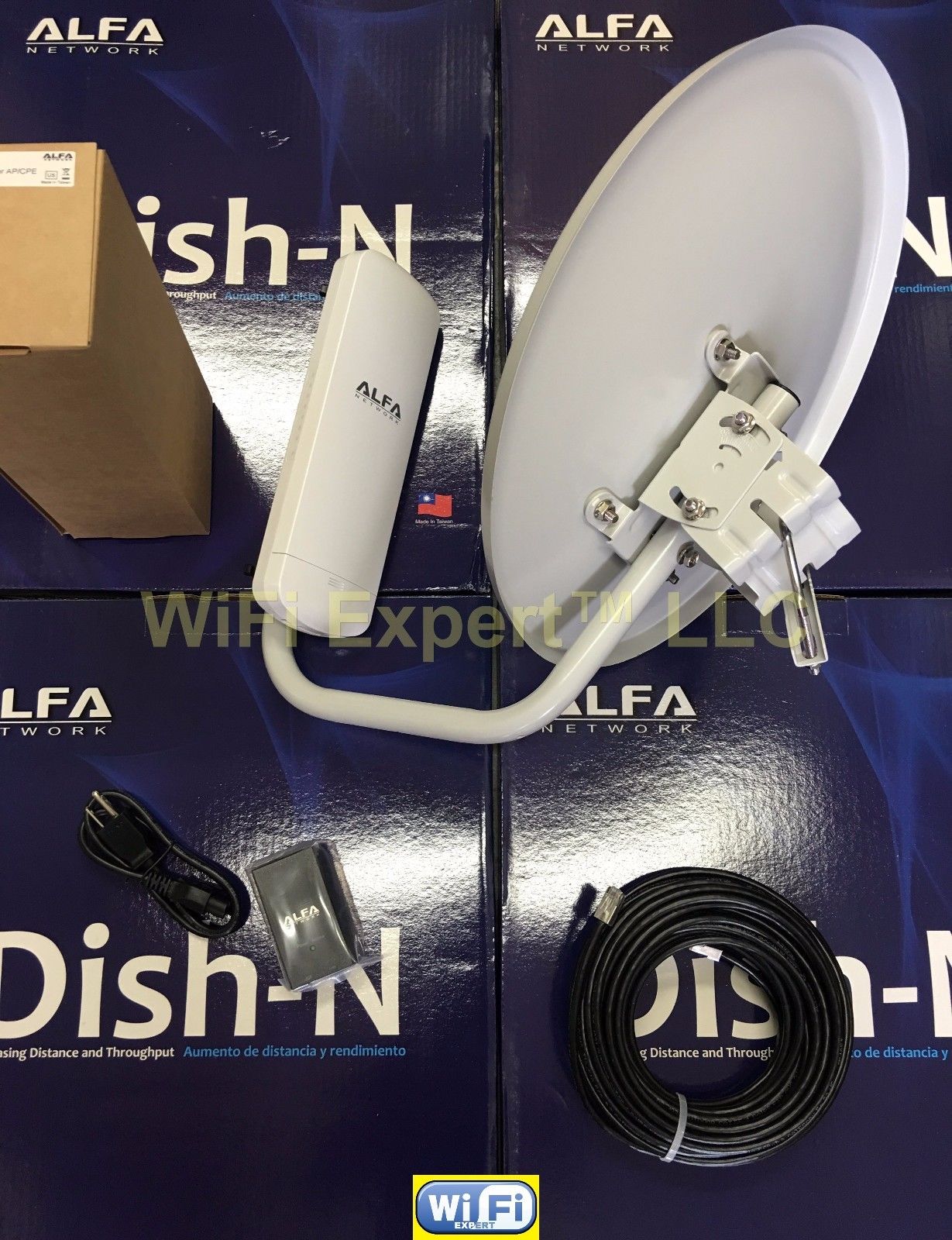 ALFA APA-L2419 19dBi TUBE 2H PoE Cat5e Outdoor Booster CABLE GET FREE INTERNET 
