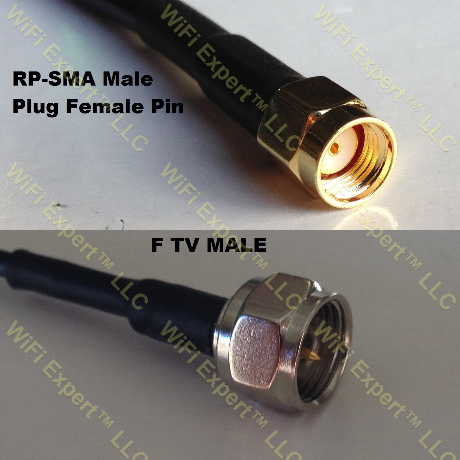 RG400 RP-SMA MALE to F MALE Coaxial RF Pigtail Cable