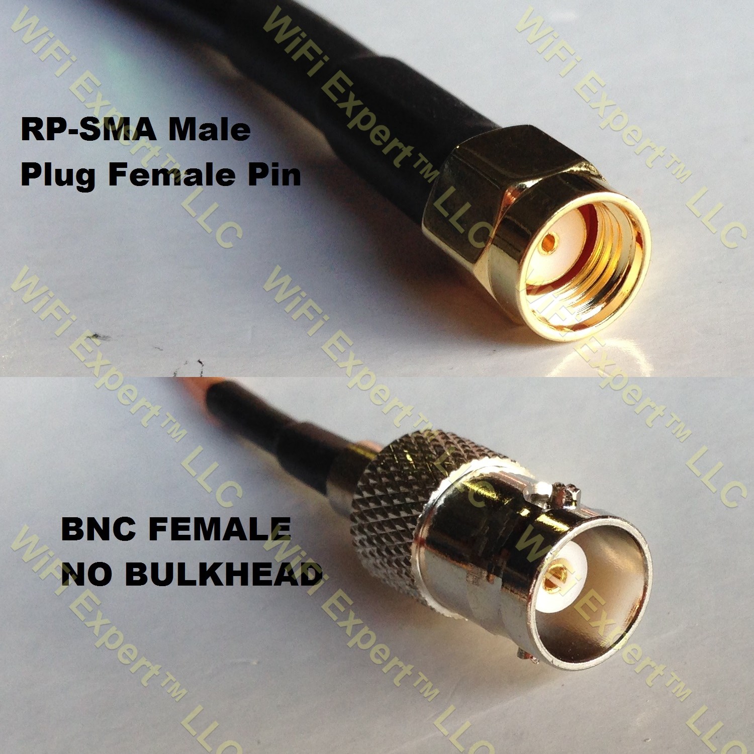 50 feet RG142 RP-SMA Female to BNC Male RF Coaxial Cable 