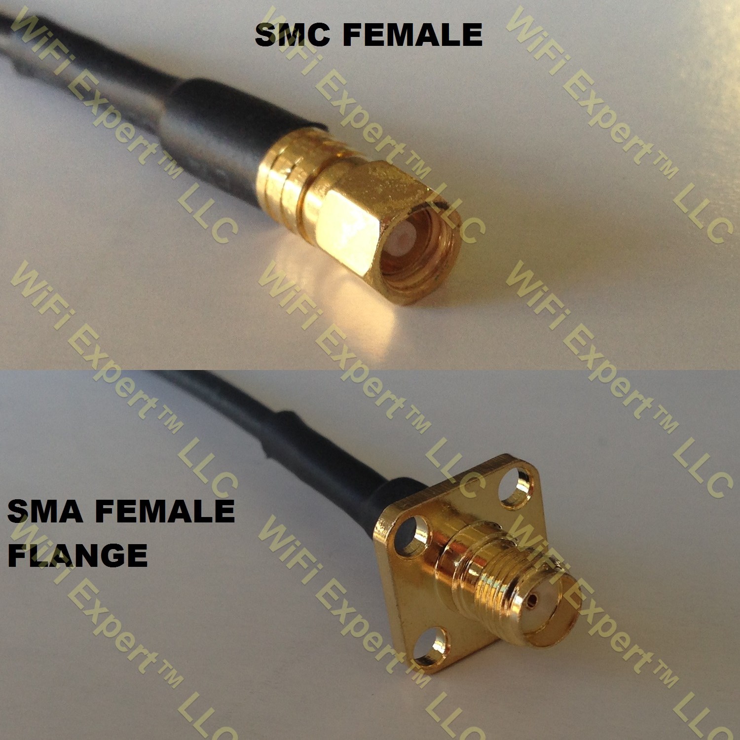 LMR100 SMC FEMALE to SMA FEMALE FLANGE Coaxial RF Pigtail Cable