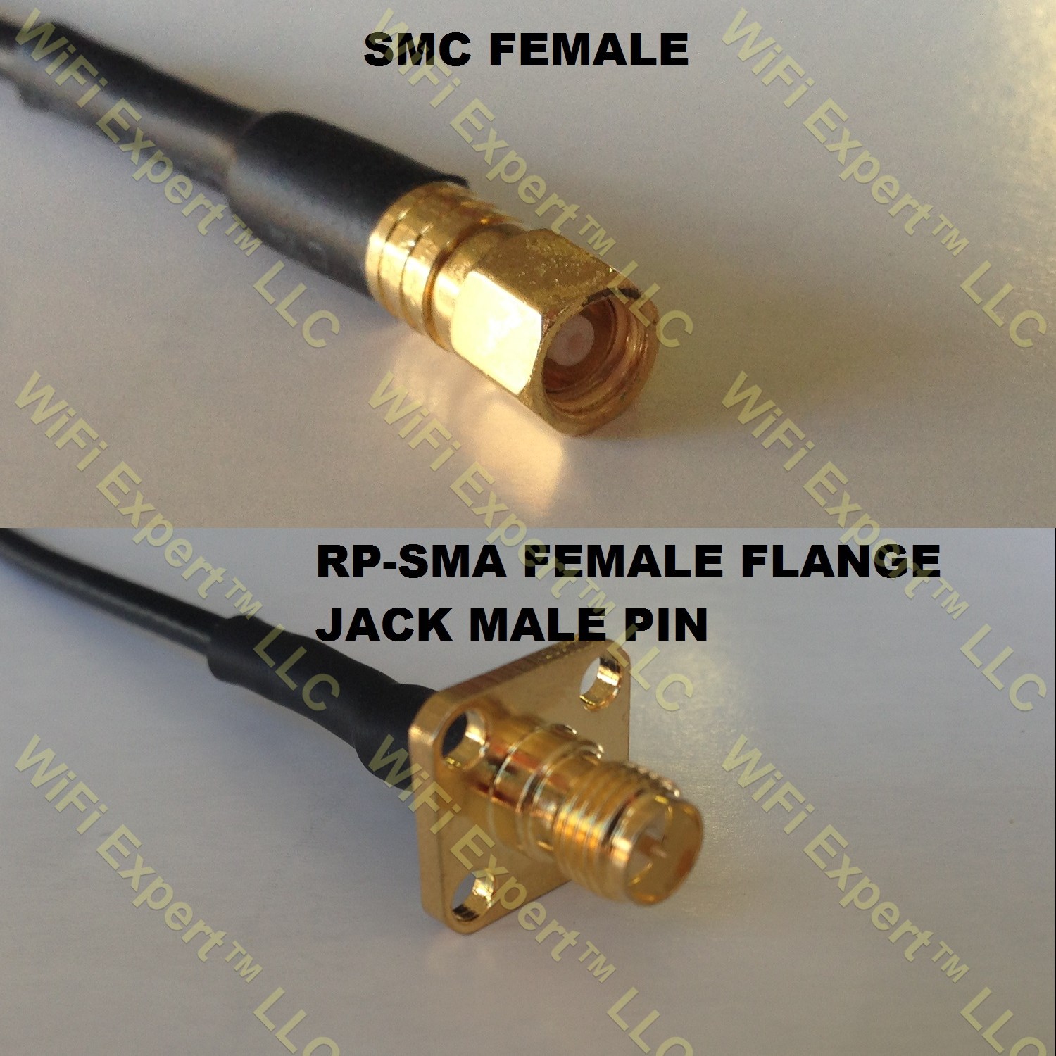 LMR100 SMC FEMALE to RP-SMA Female Flange Coaxial RF Pigtail Cable