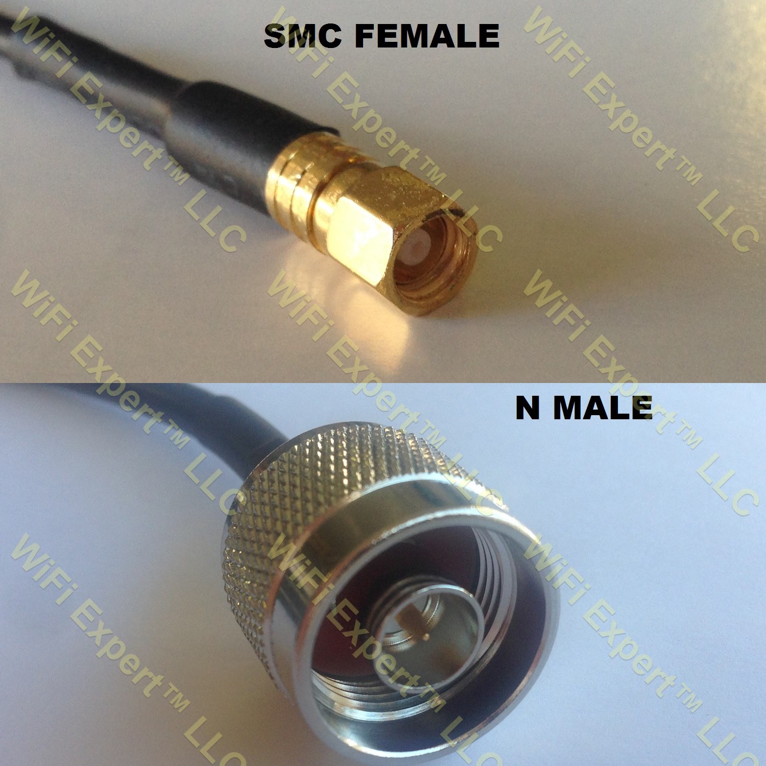 USA-CA LMR100 MCX MALE ANGLE to SMC FEMALE Coaxial RF Pigtail Cable 