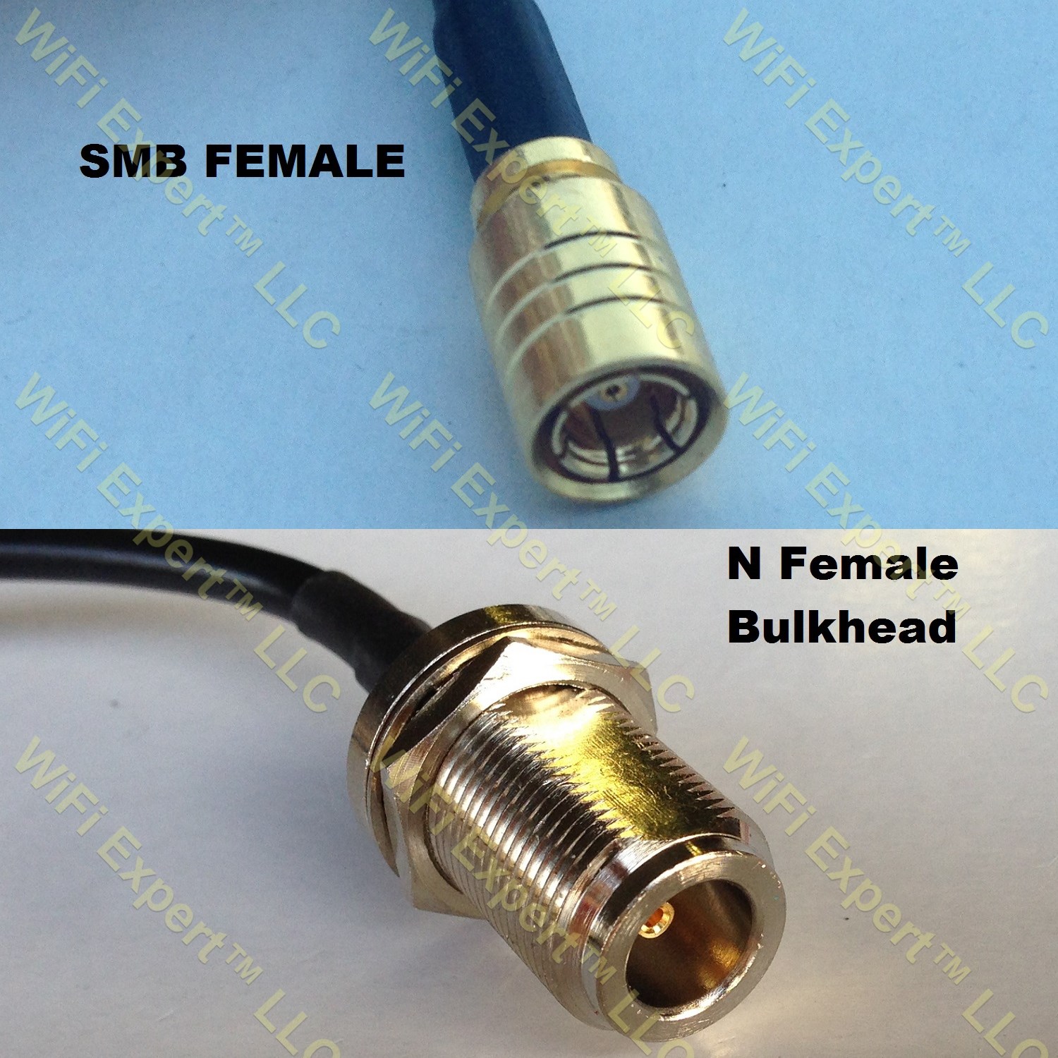 LMR100 SMB FEMALE to N FEMALE BULKHEAD Coaxial RF Pigtail Cable
