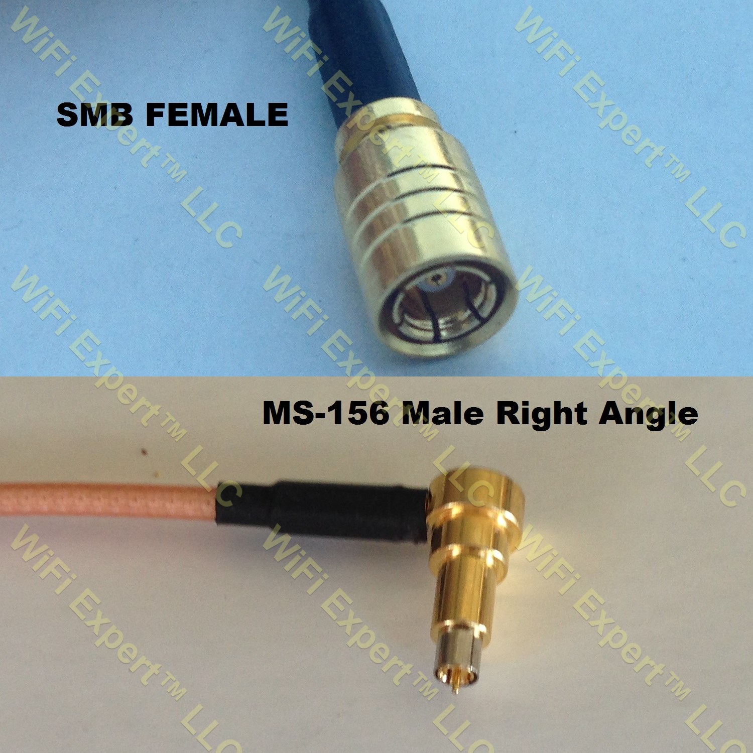 LMR100 SMB FEMALE to MS-156 MALE ANGLE Coaxial RF Pigtail Cable