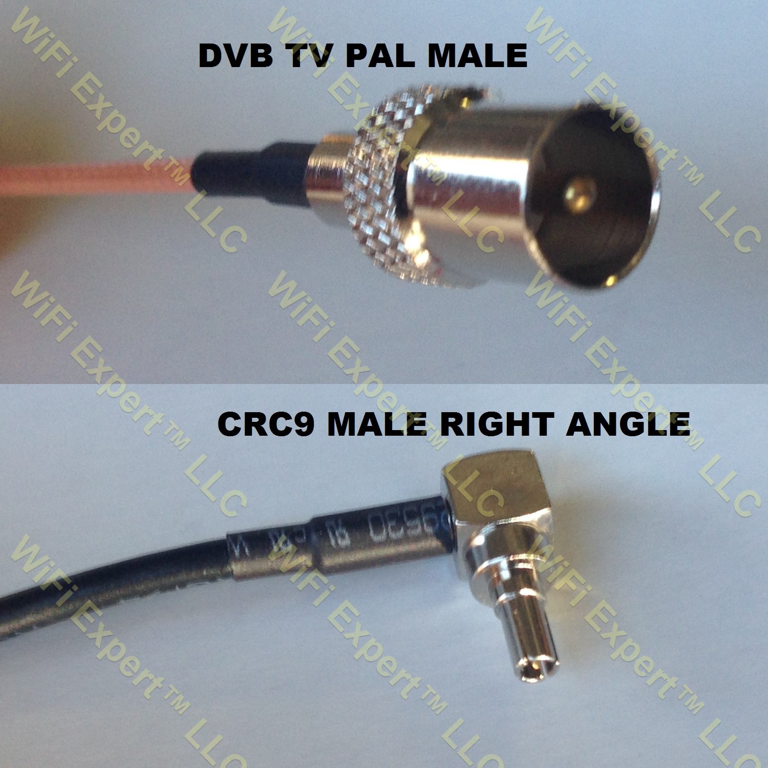 LMR100 DVB TV Pal Male to CRC9 MALE ANGLE Coaxial RF Pigtail Cable