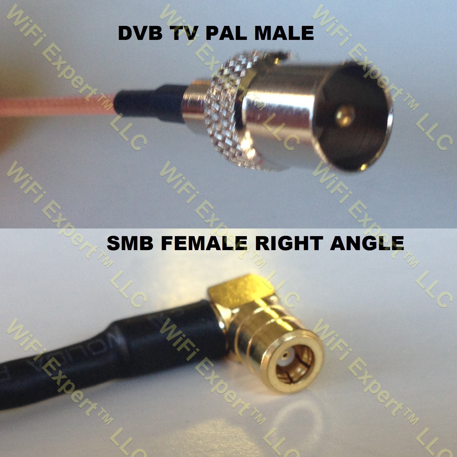1 feet RG316 SMB Female Angle to DVB Pal Male Angle RF Pigtail Coaxial Cable 