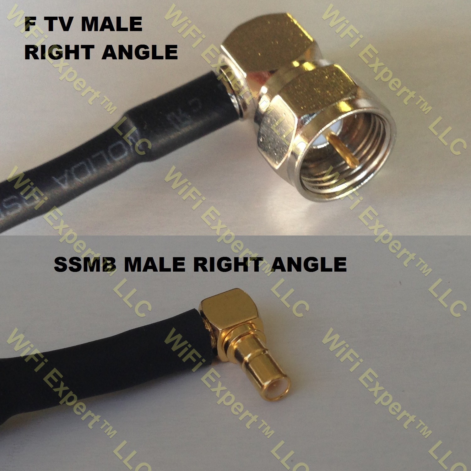 LMR100 F MALE ANGLE to SSMB Male Angle Coaxial RF Pigtail Cable