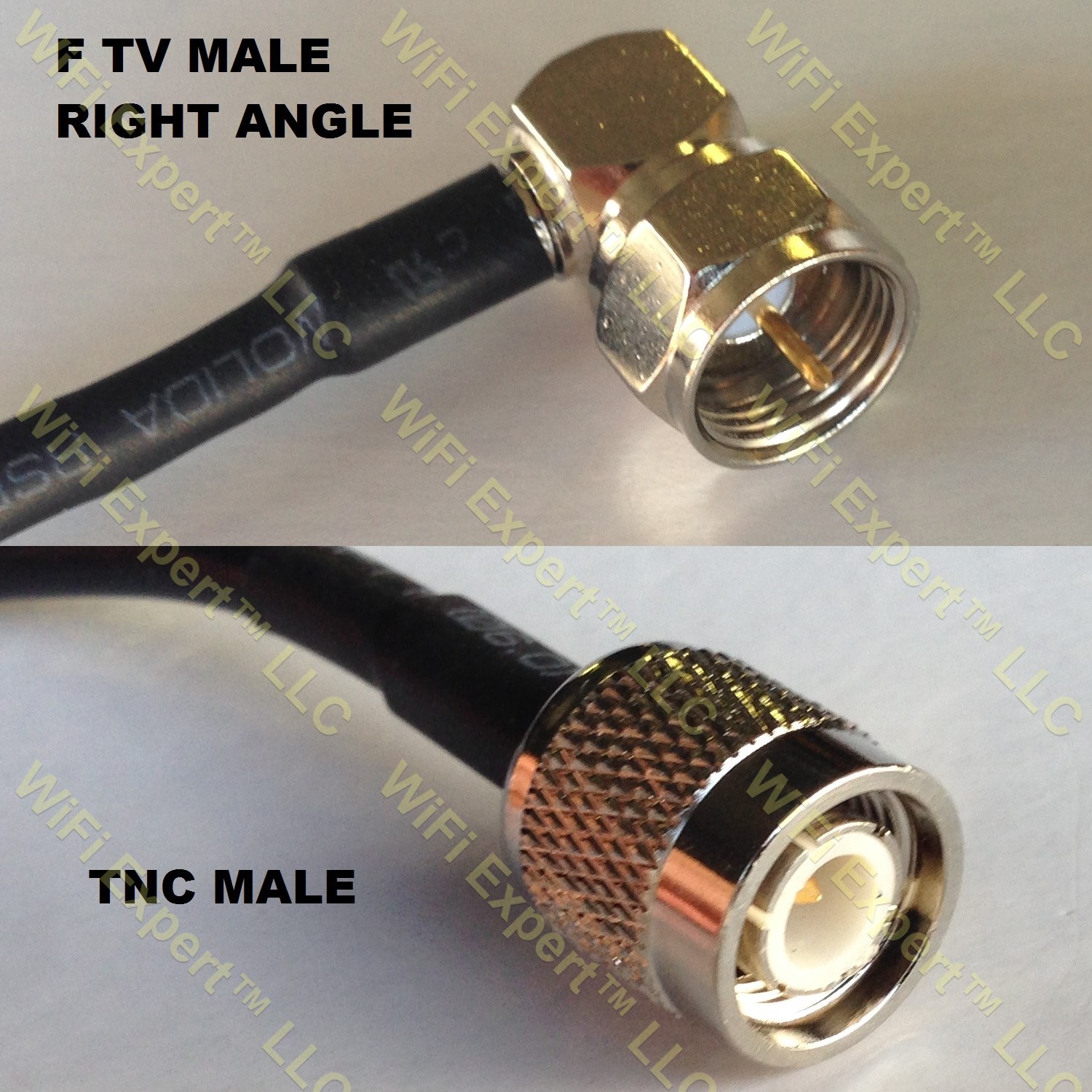 LMR100 F MALE ANGLE to TNC MALE Coaxial RF Pigtail Cable
