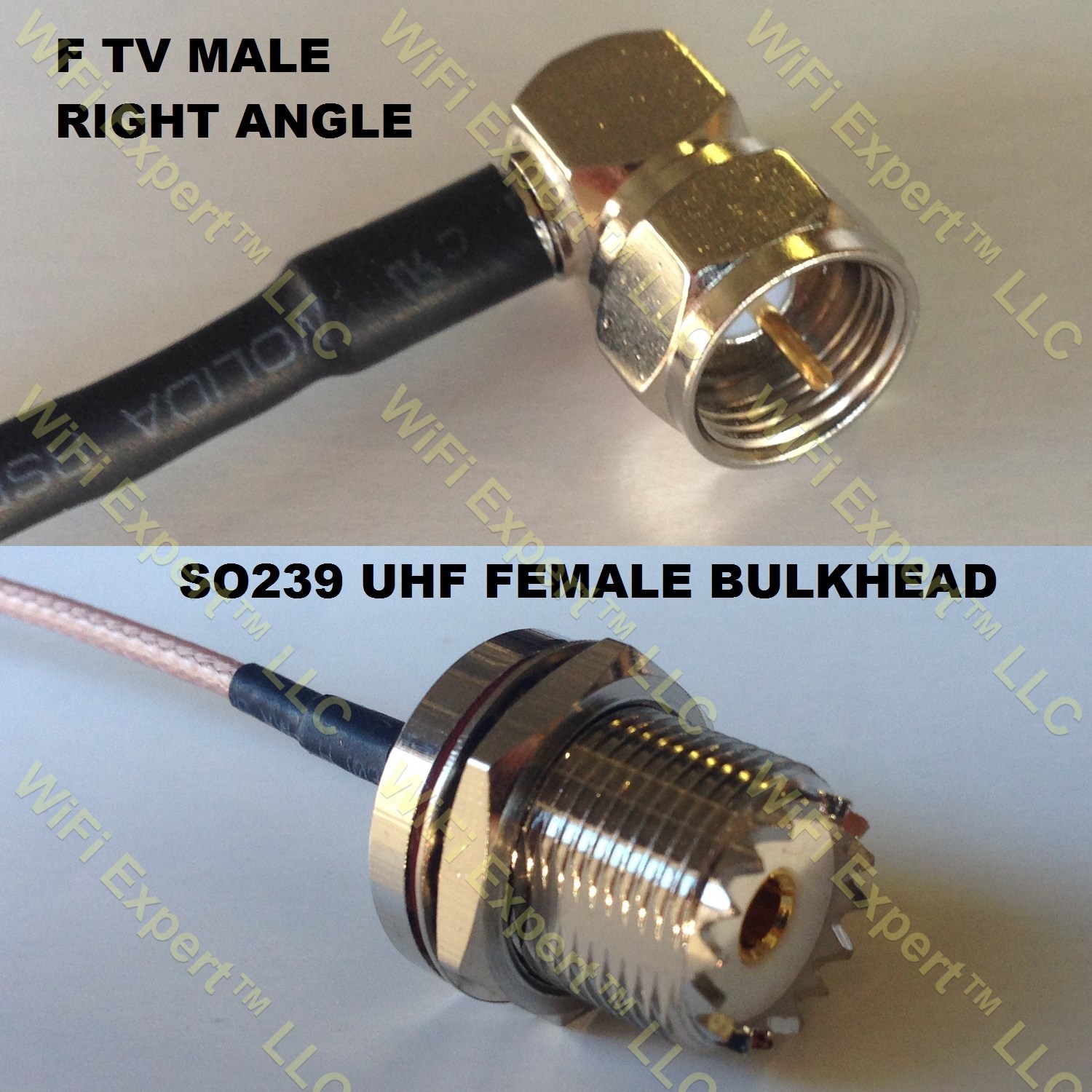 LMR100 F MALE ANGLE to UHF Female BULKHEAD Coaxial RF Pigtail Cable
