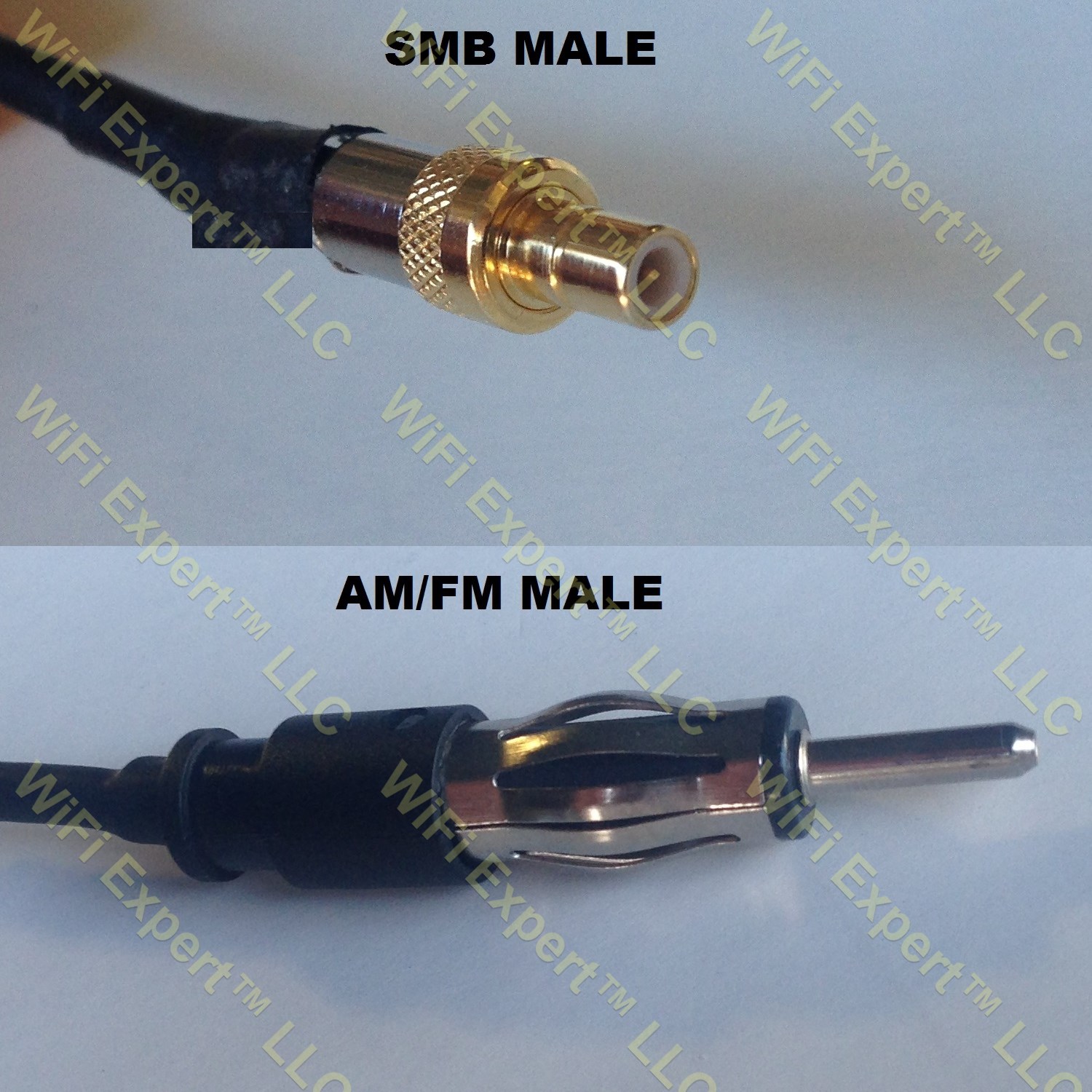 RG400 SMB MALE to AM/FM MALE Coaxial RF Pigtail Cable