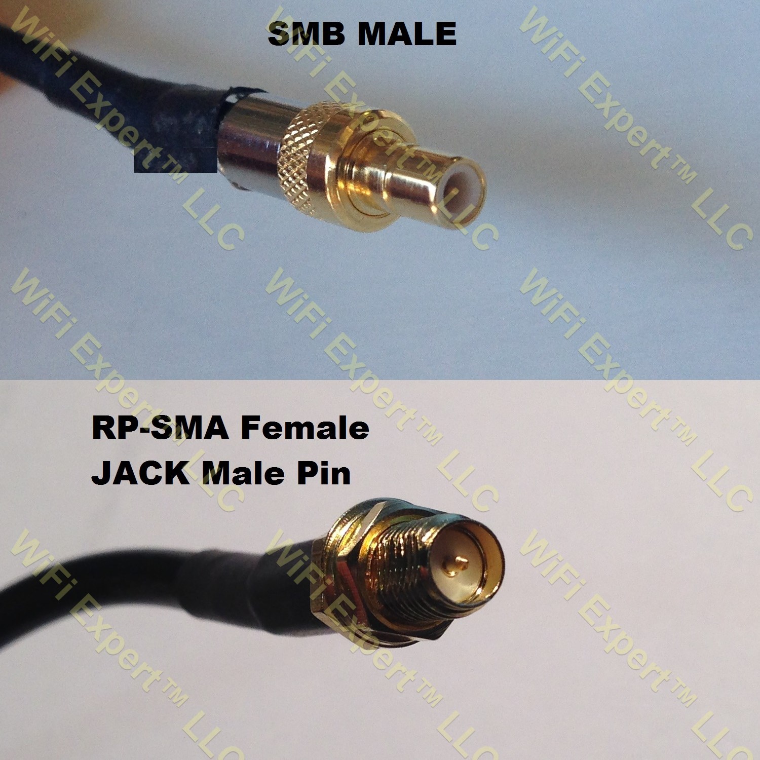RG400 SMB MALE to RP-SMA FEMALE Coaxial RF Pigtail Cable