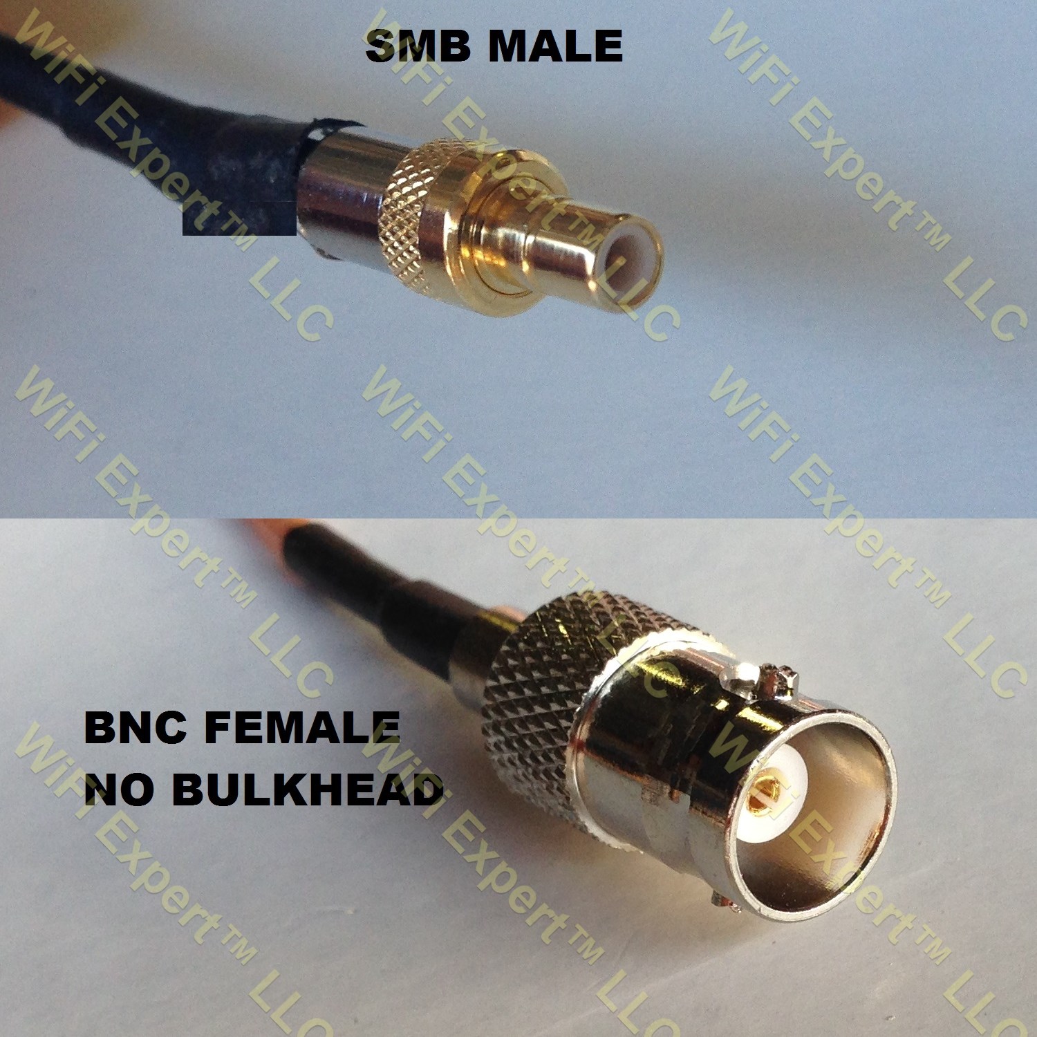 LMR100 SMB MALE to BNC FEMALE Coaxial RF Pigtail Cable