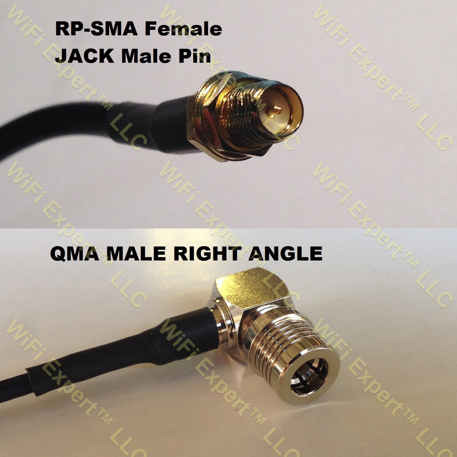 RG400 RP-SMA FEMALE to QMA MALE ANGLE Coaxial RF Pigtail Cable