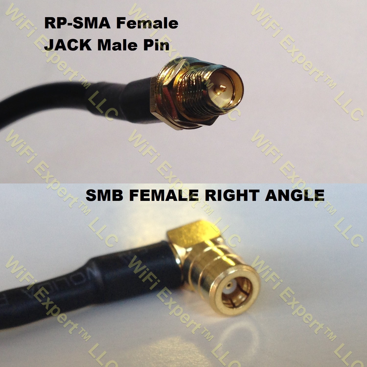 LMR100 RP-SMA FEMALE to SMB FEMALE ANGLE Coaxial RF Pigtail Cable