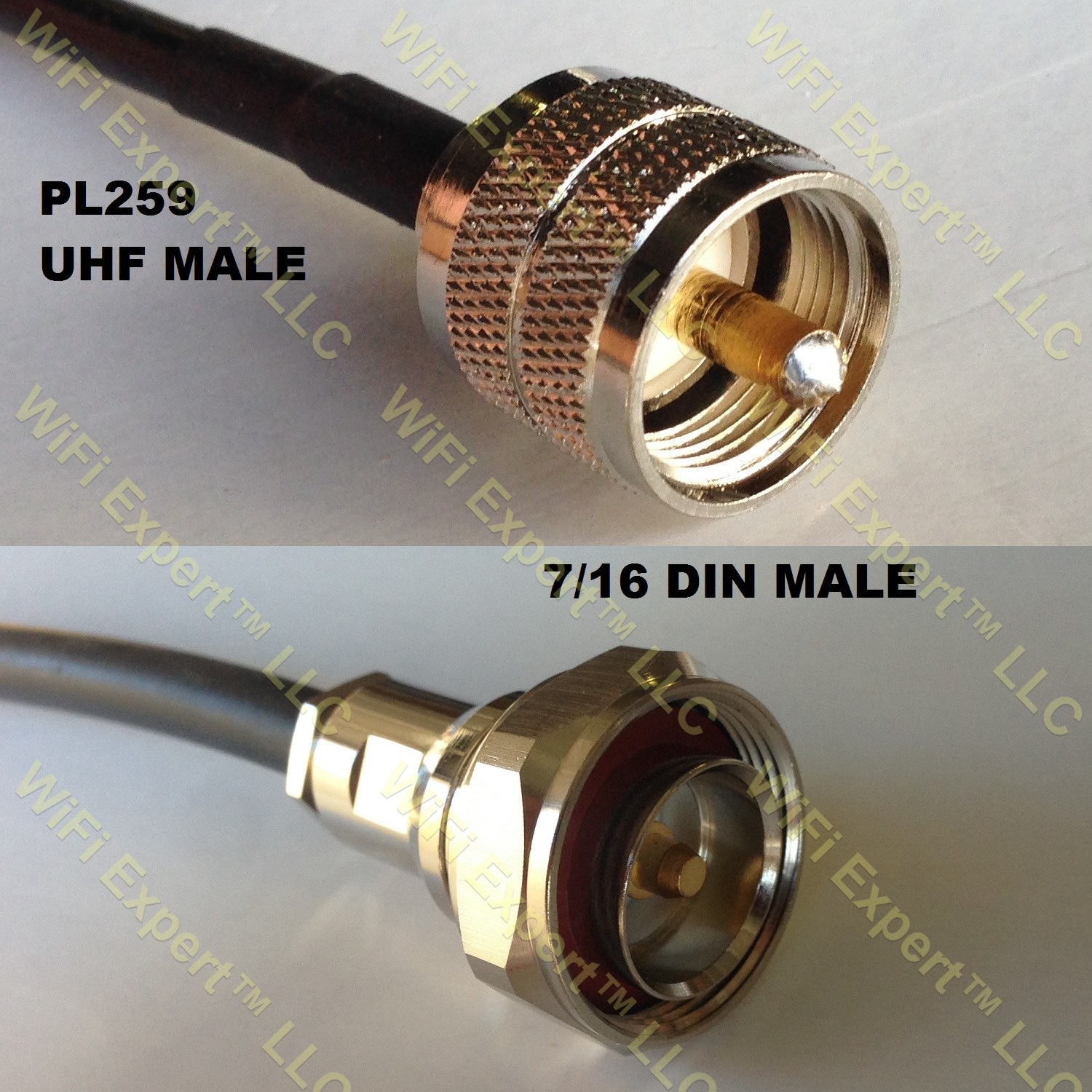 LMR400 PL259 UHF Male to DIN 7/16 MALE Coaxial RF Pigtail Cable 