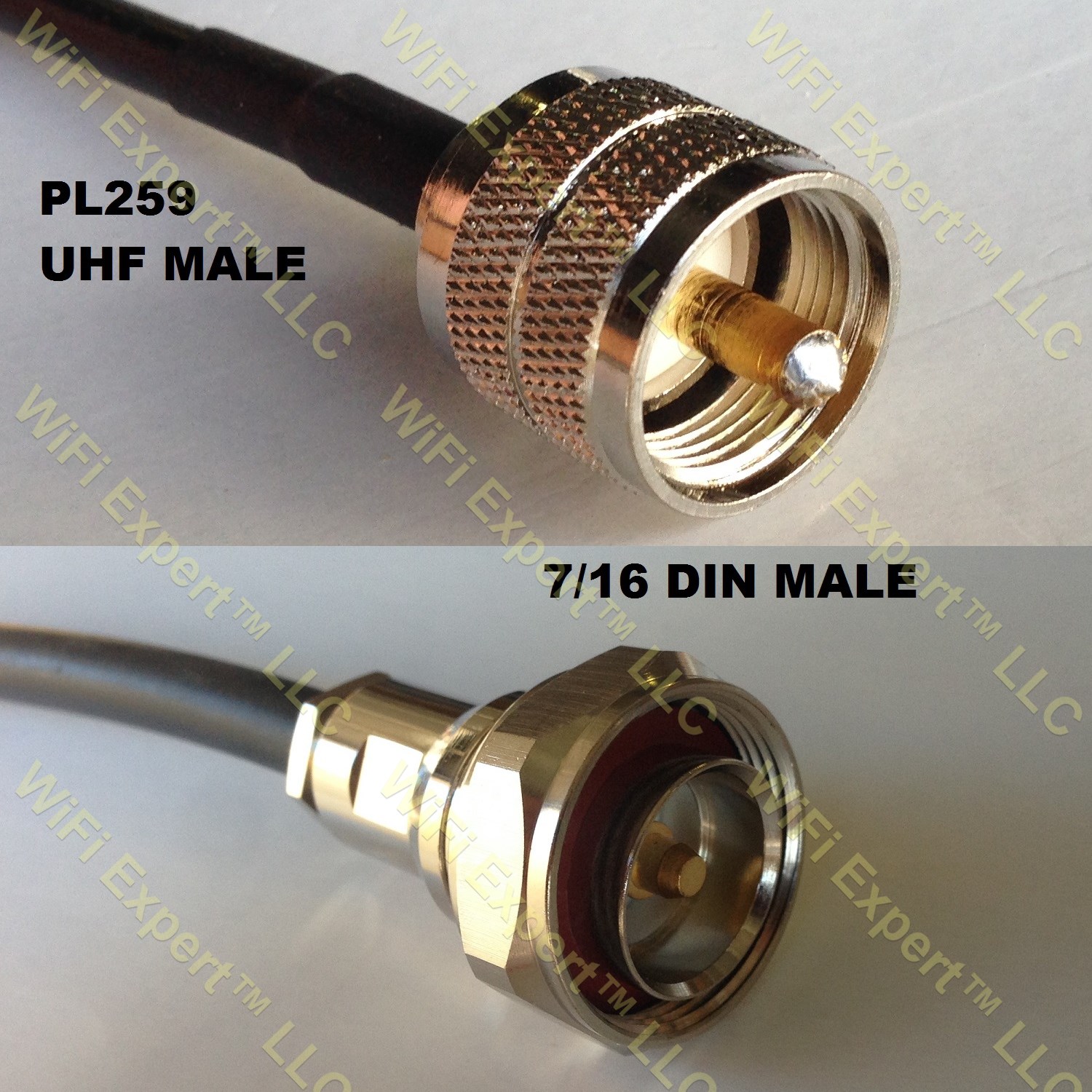 LMR400 PL259 UHF Male to DIN 7/16 MALE Coaxial RF Pigtail Cable