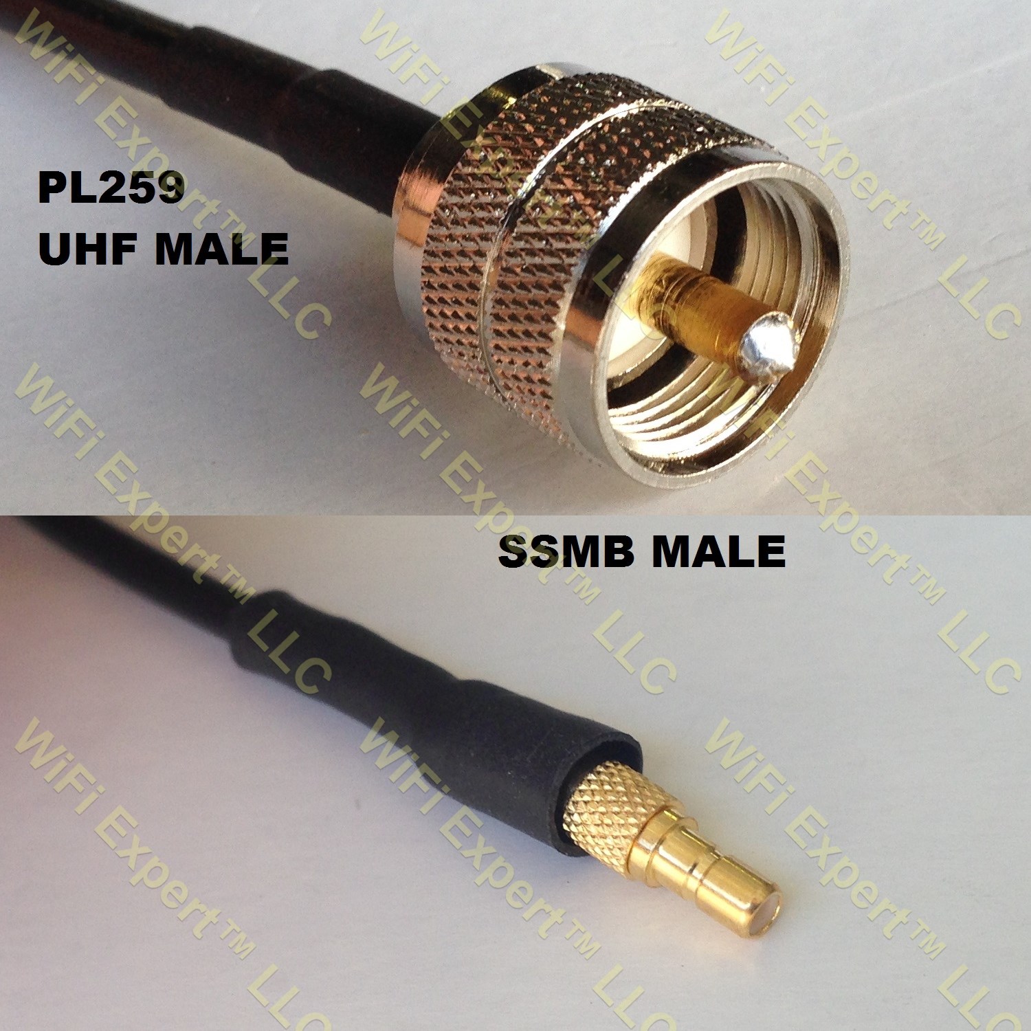 LMR100 PL259 UHF Male to SSMB Male Coaxial RF Pigtail Cable