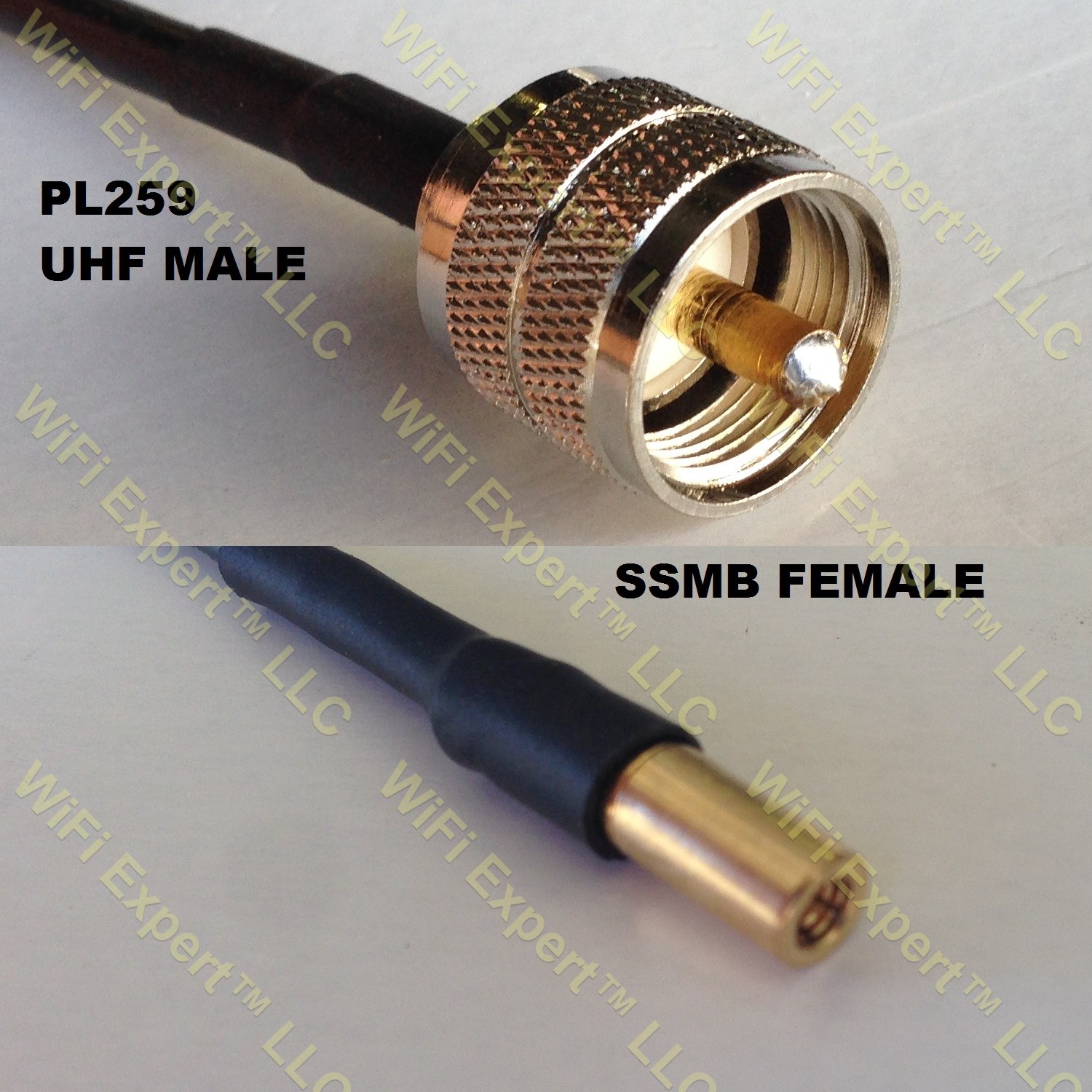 LMR100 PL259 UHF Male to SSMB Female Coaxial RF Pigtail Cable