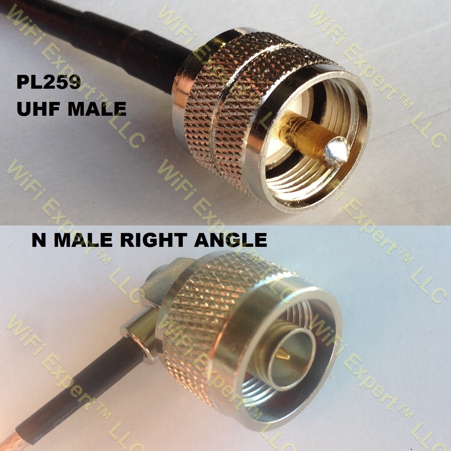 LMR400 PL259 UHF Male to N MALE ANGLE Coaxial RF Pigtail Cable