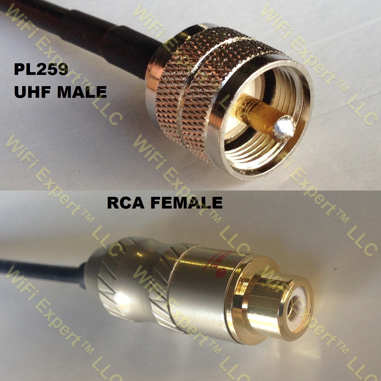 RG58 PL259 UHF Male to RCA FEMALE Coaxial RF Pigtail Cable RF Coaxial