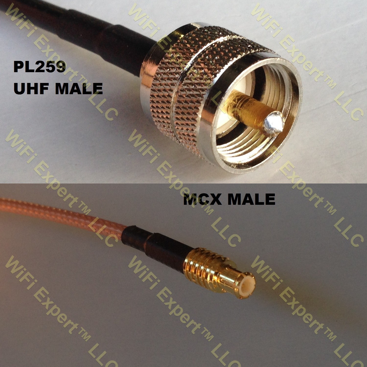LMR100 PL259 UHF Male to MCX MALE Coaxial RF Pigtail Cable