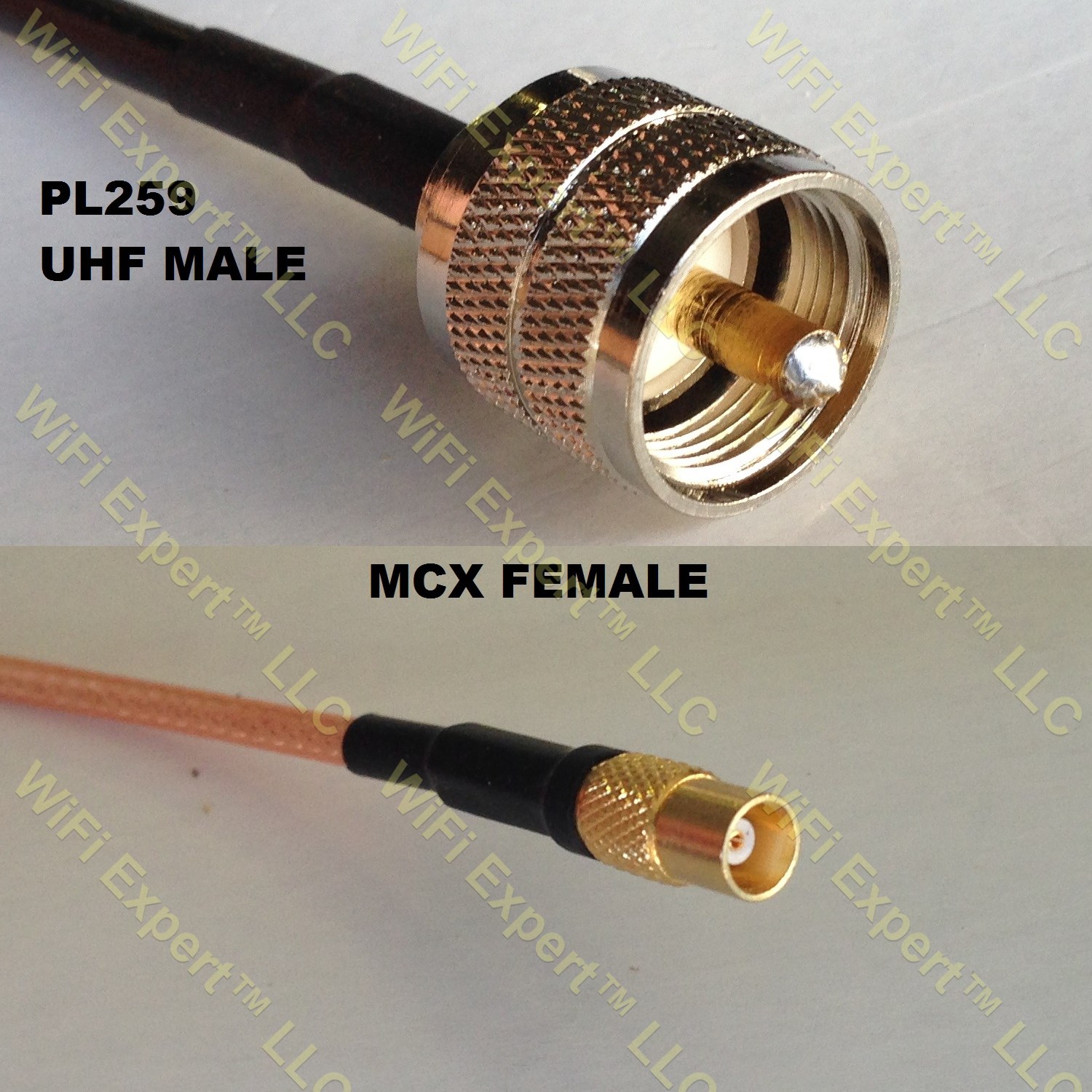 3 feet RG316 MCX Male to SO239 UHF Female RF Pigtail Coaxial Cable 
